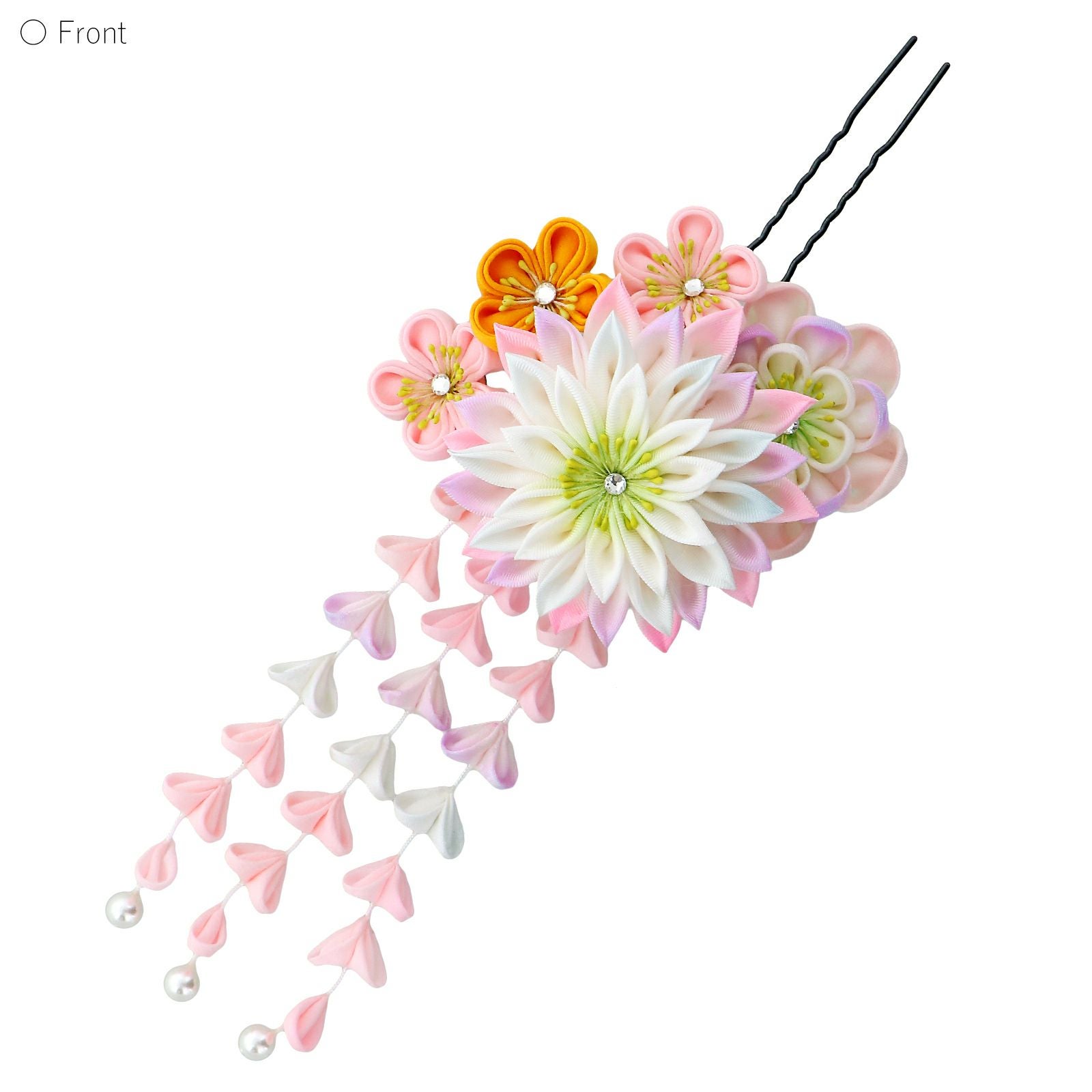 Prices down2】髪飾り 成人式 「つまみ細工かんざし つまみの菊、お花