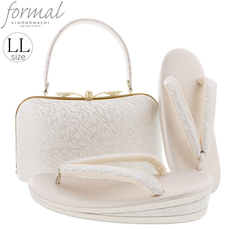 礼装 草履 バッグ セット レディース 礼装用草履バッグセット 「Robe De'collete'e　ローブデコルテ　I型　マーブル　シルバー」 草履LLサイズ 25cm前後 二の三枚芯 女性用 フォーマル草履バッグセット 痛くない 履物 ぞうり 和服草履 女性履物 着物 和装 銀