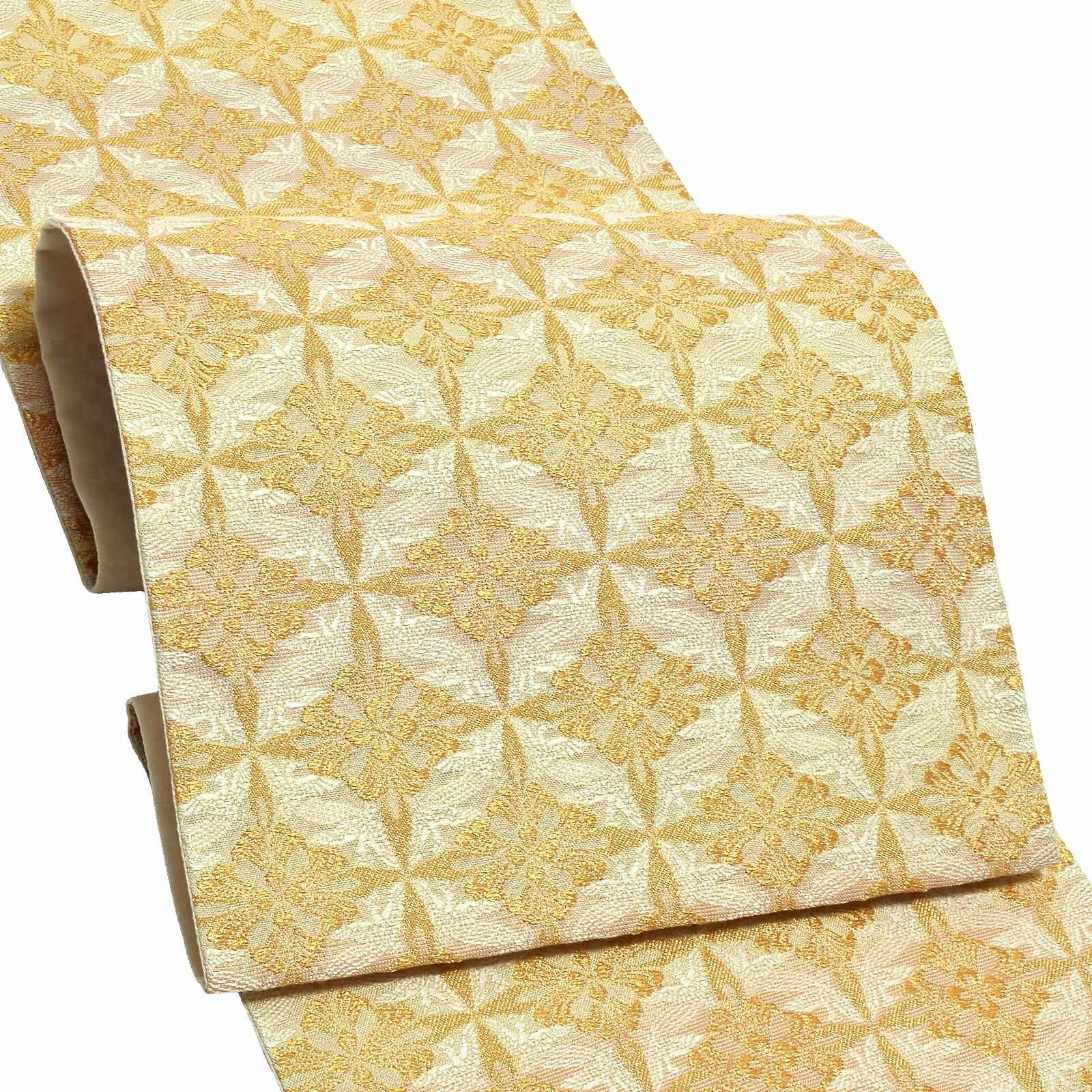 Prices down2】唐織袋帯 「生成り色地 桐竹文」 錦工芸謹製 六通柄