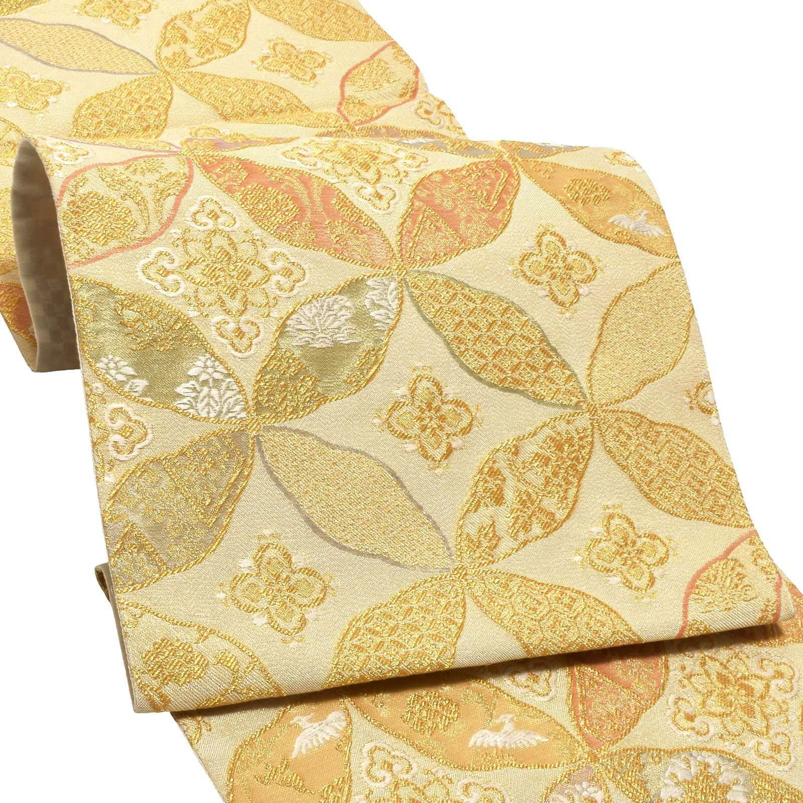 Prices down4】礼装 袋帯 フォーマル 「生成り色地 華七宝」 日本製