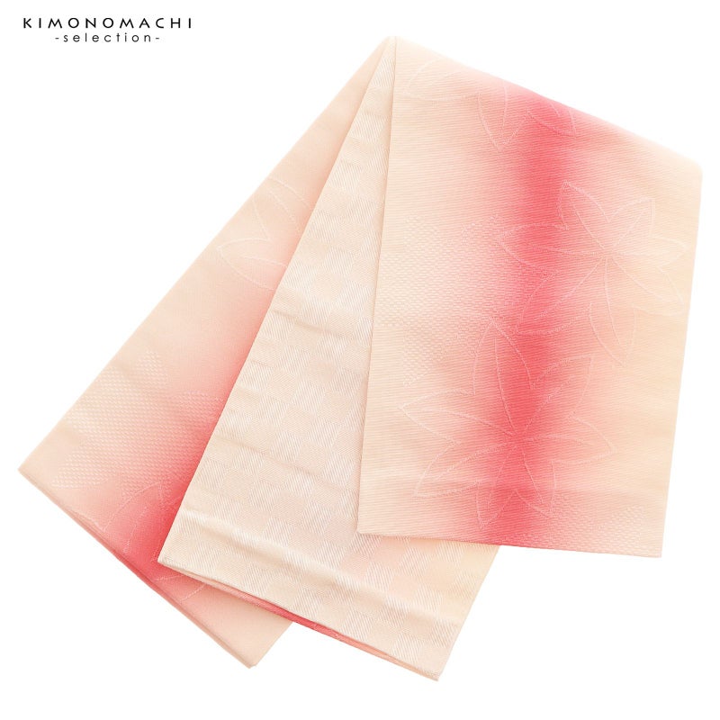 浴衣 帯 半幅帯 「ピンク×ベージュ　楓」 大人 小袋帯 レディース 女性用 浴衣帯 半巾帯 半幅帯単品