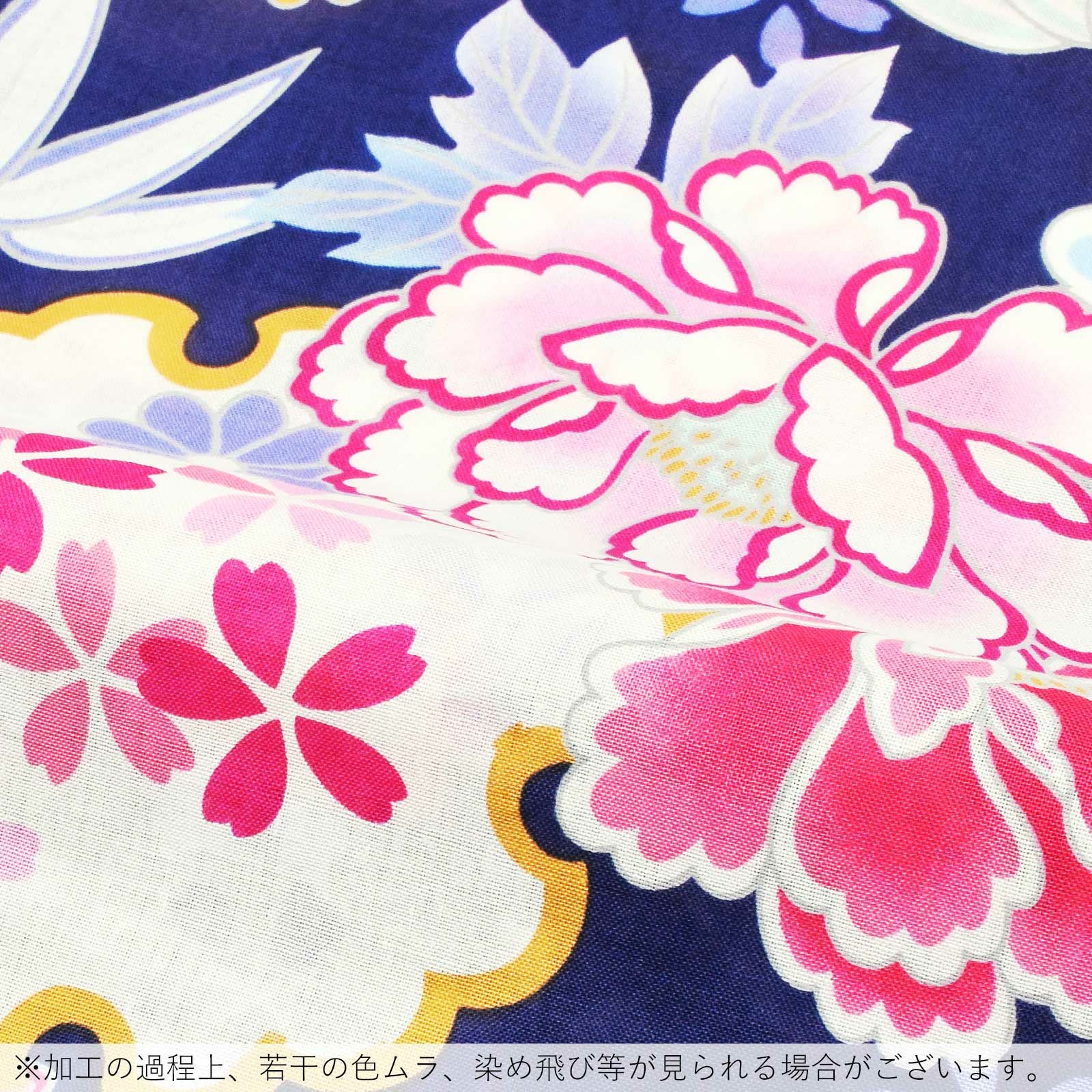 Prices down2】浴衣 レディース 単品 「藍色地 雪輪と牡丹