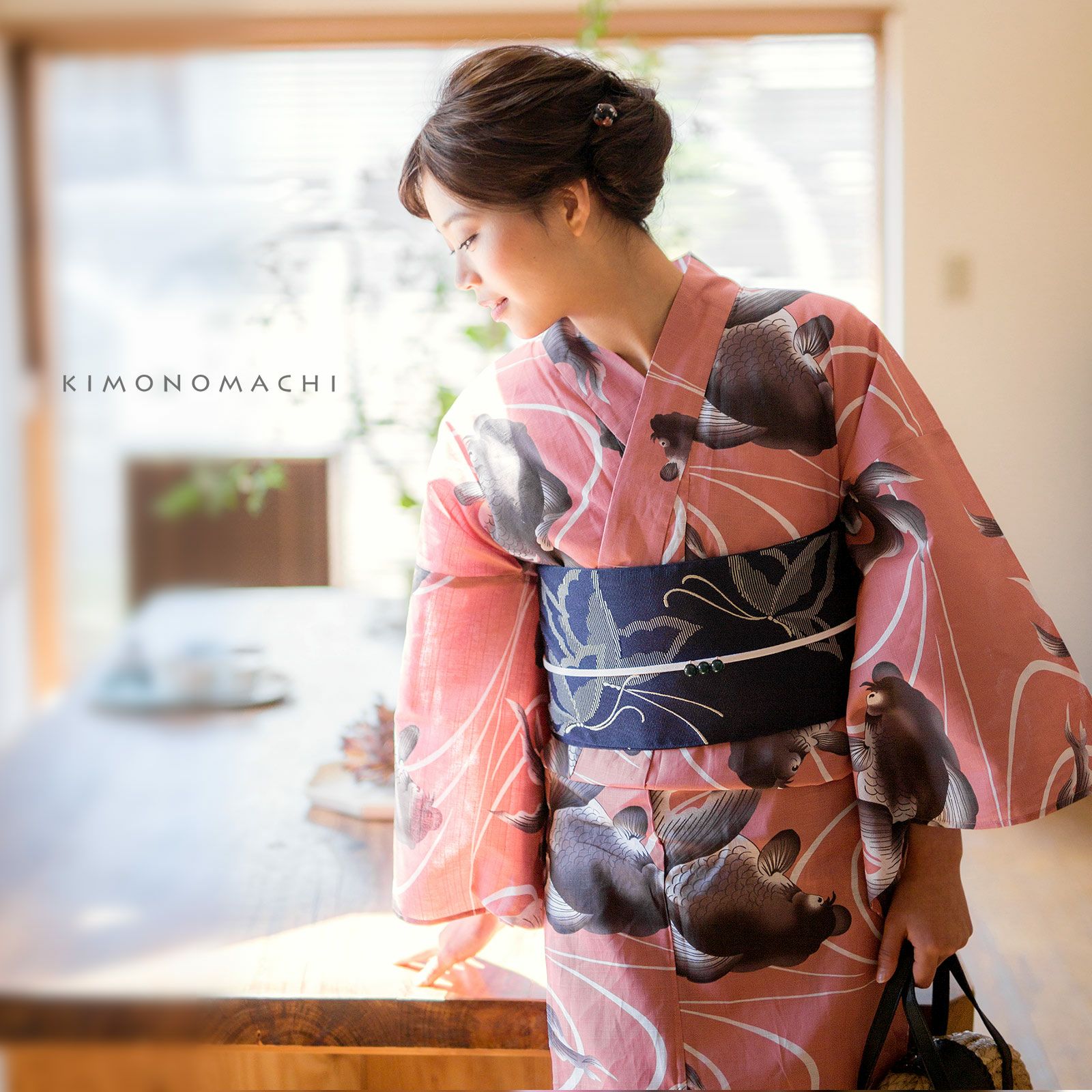 PRETA YUKATA 金魚 新品 浴衣 レディース 花柄 大人 セット 浴衣 金魚 セット レディース 大人 金魚柄 赤金魚 大きサイズ 七宝