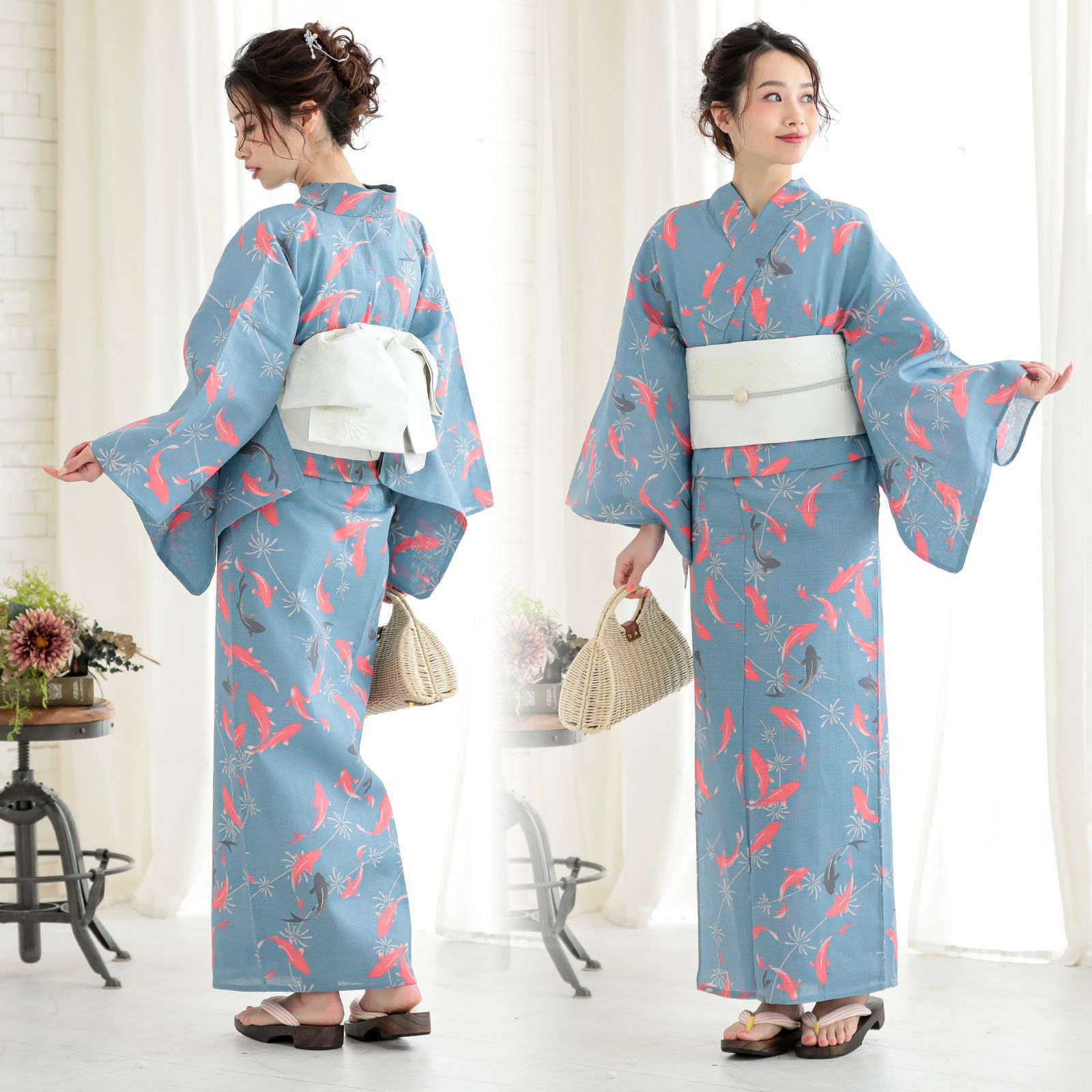 浴衣 レディース 大人 女性浴衣単品 3L4L 大きいサイズ「檸檬・百合