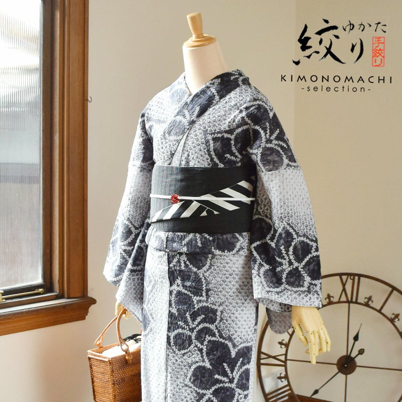 お仕立て上がり絞り浴衣単品 「ニューウェーブ桔梗」 有松絞り 女性浴衣単品 レディース浴衣単品 綿 お仕立て上がり浴衣 yukata