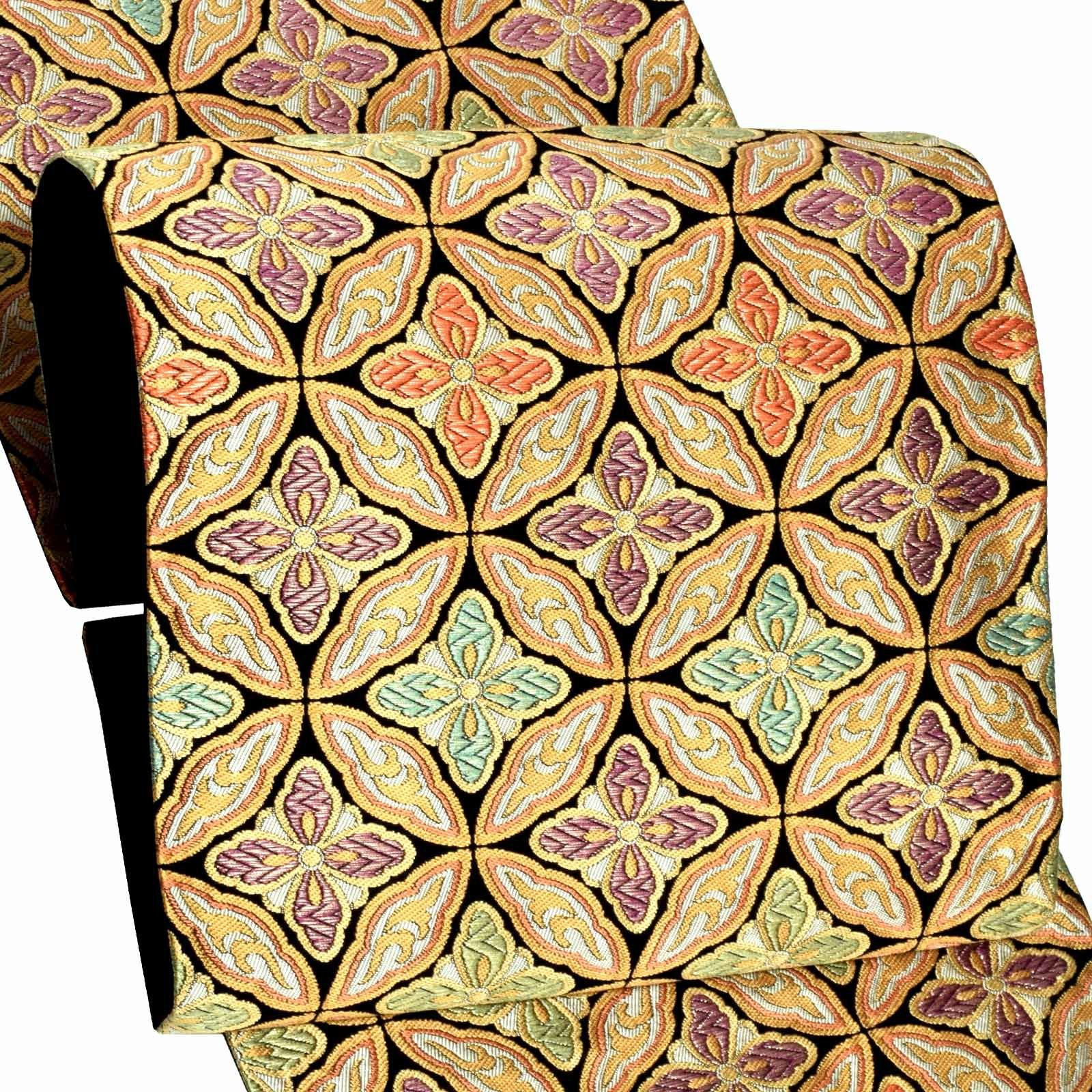 Prices down4】袋帯 フォーマル 礼装袋帯 「黒地 七宝花菱」 じゅらく