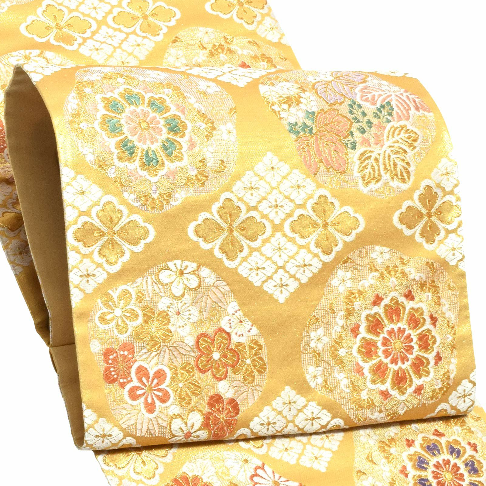 袋帯 フォーマル 礼装袋帯 「花菱　華文」大光（株）謹製 西陣織証紙番号No.2362 六通柄 日本製 西陣織 絹 未仕立て 訪問着用 色留袖用 礼装用袋帯 新品 未使用