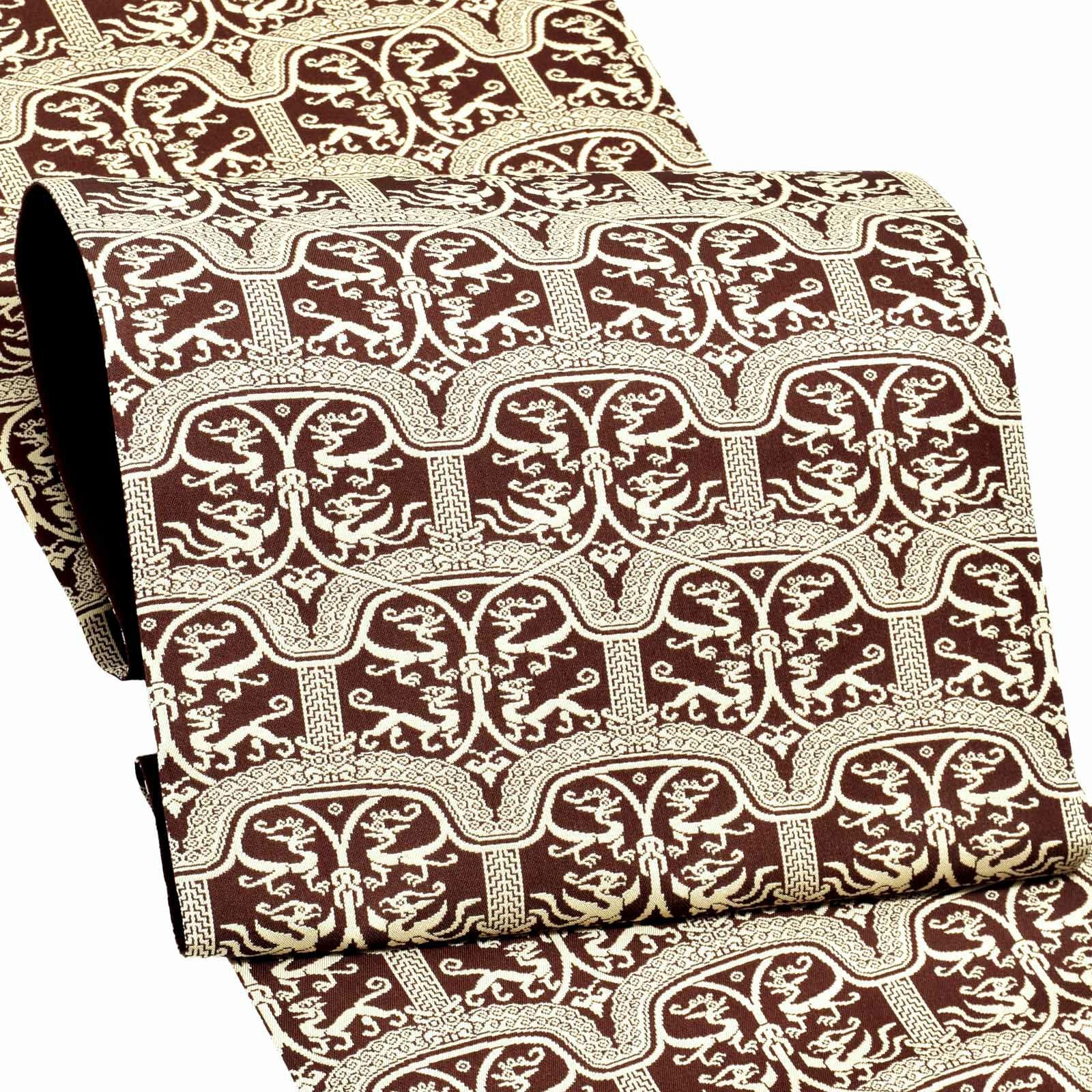 洒落袋帯 「龍鳳虎文錦」 龍村美術織物謹製 西陣織証紙番号No.644 全通柄 日本製 西陣織 正絹 未仕立て 訪問着用 色無地用 付下げ用 洒落用袋帯 新品 未使用