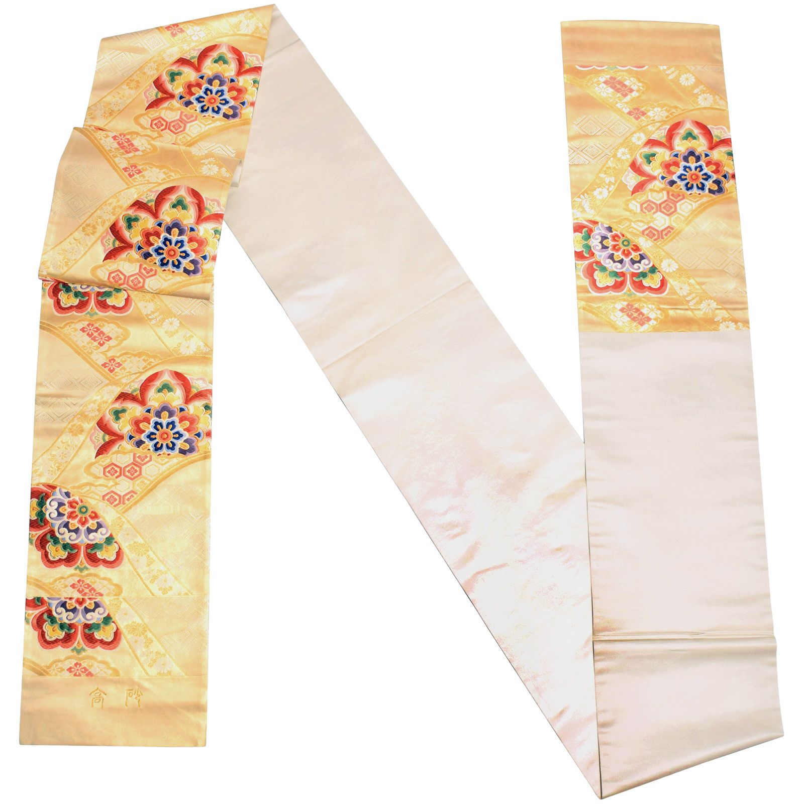 Prices down4】袋帯 フォーマル 礼装袋帯 「白金色 華紋」 河辺工芸