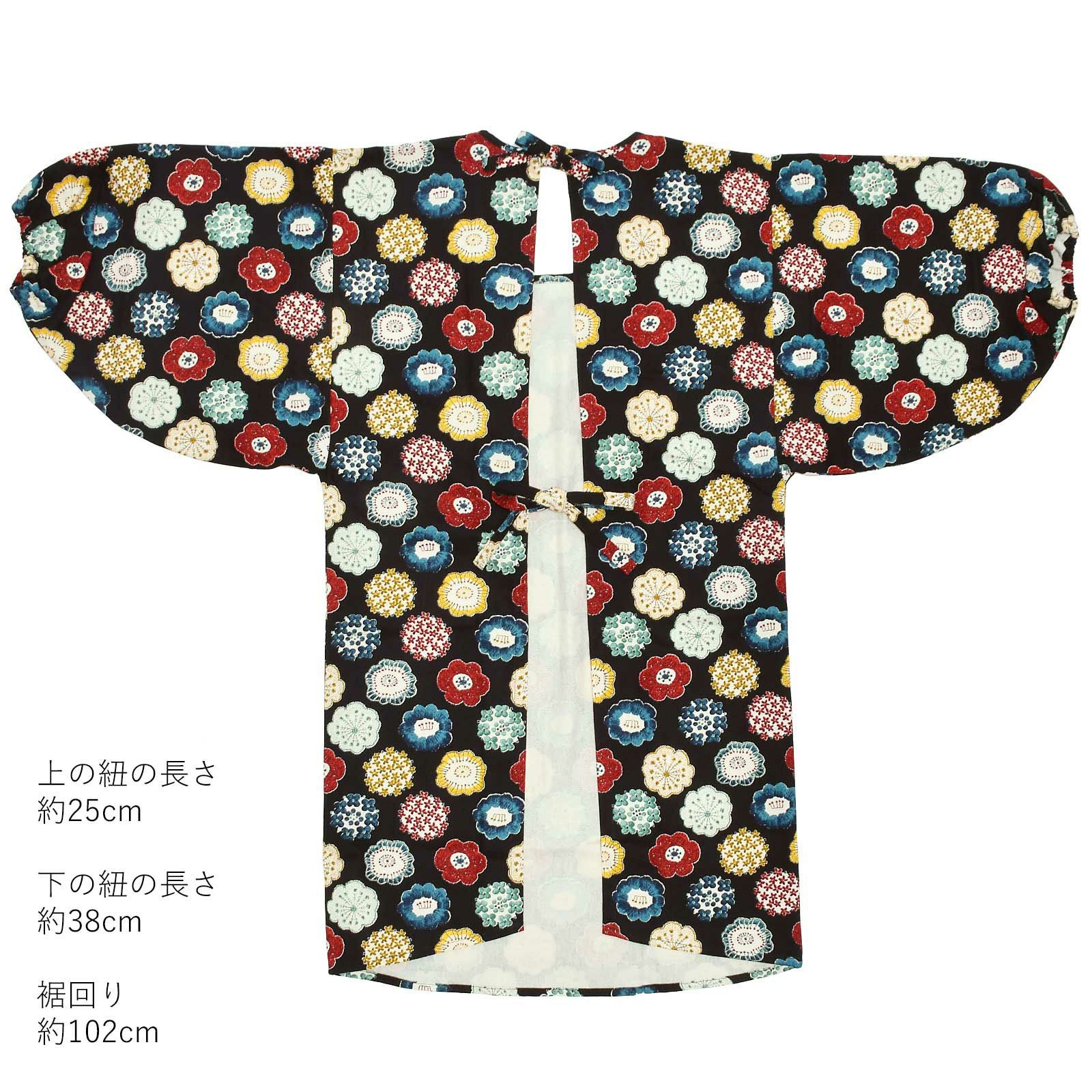 ロング丈 割烹着「編み物風」実用的 日本製 オシャレ かわいい 綿割烹