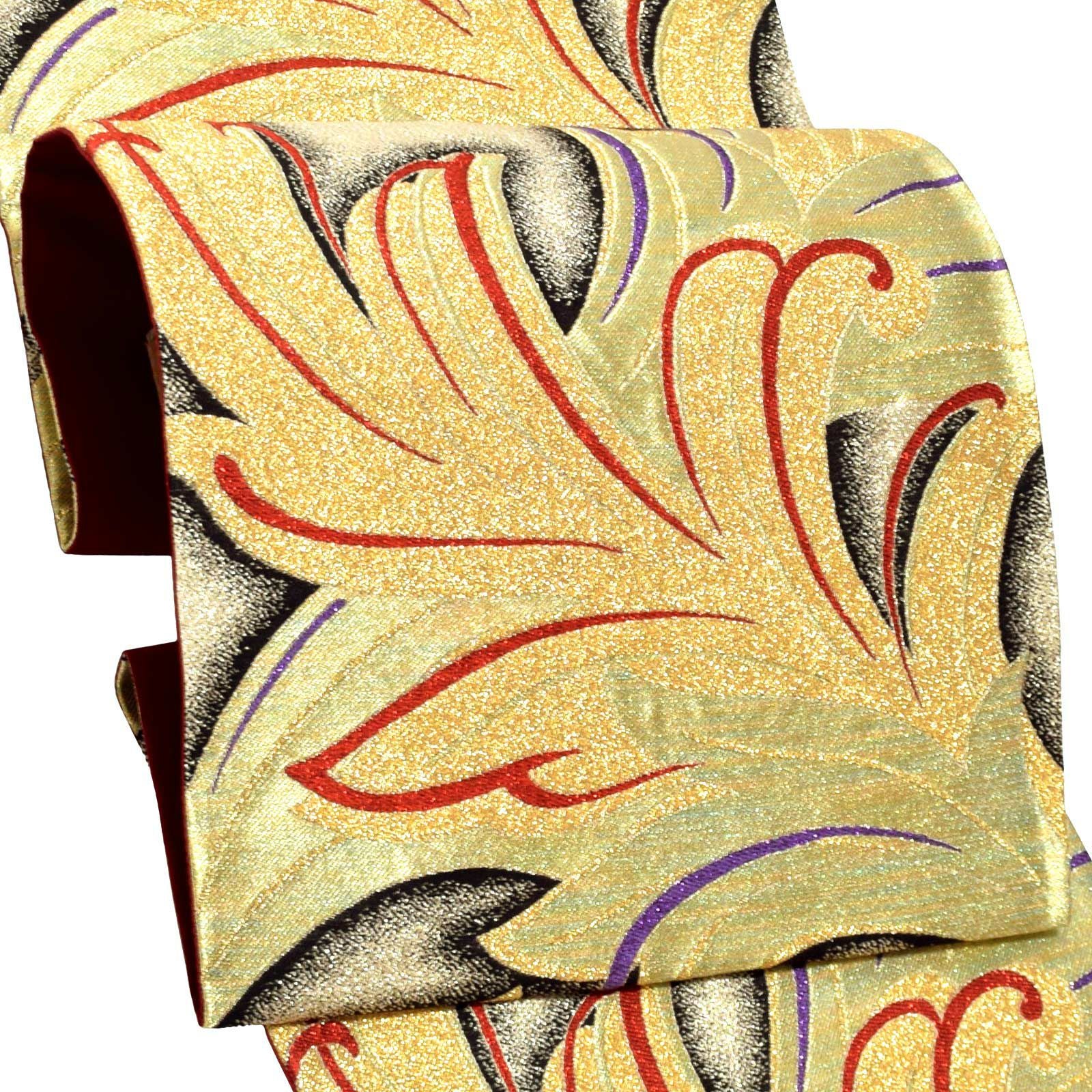 Prices down4】振袖 帯 振袖用袋帯 「金地 大唐草」織善謹製 西陣証紙