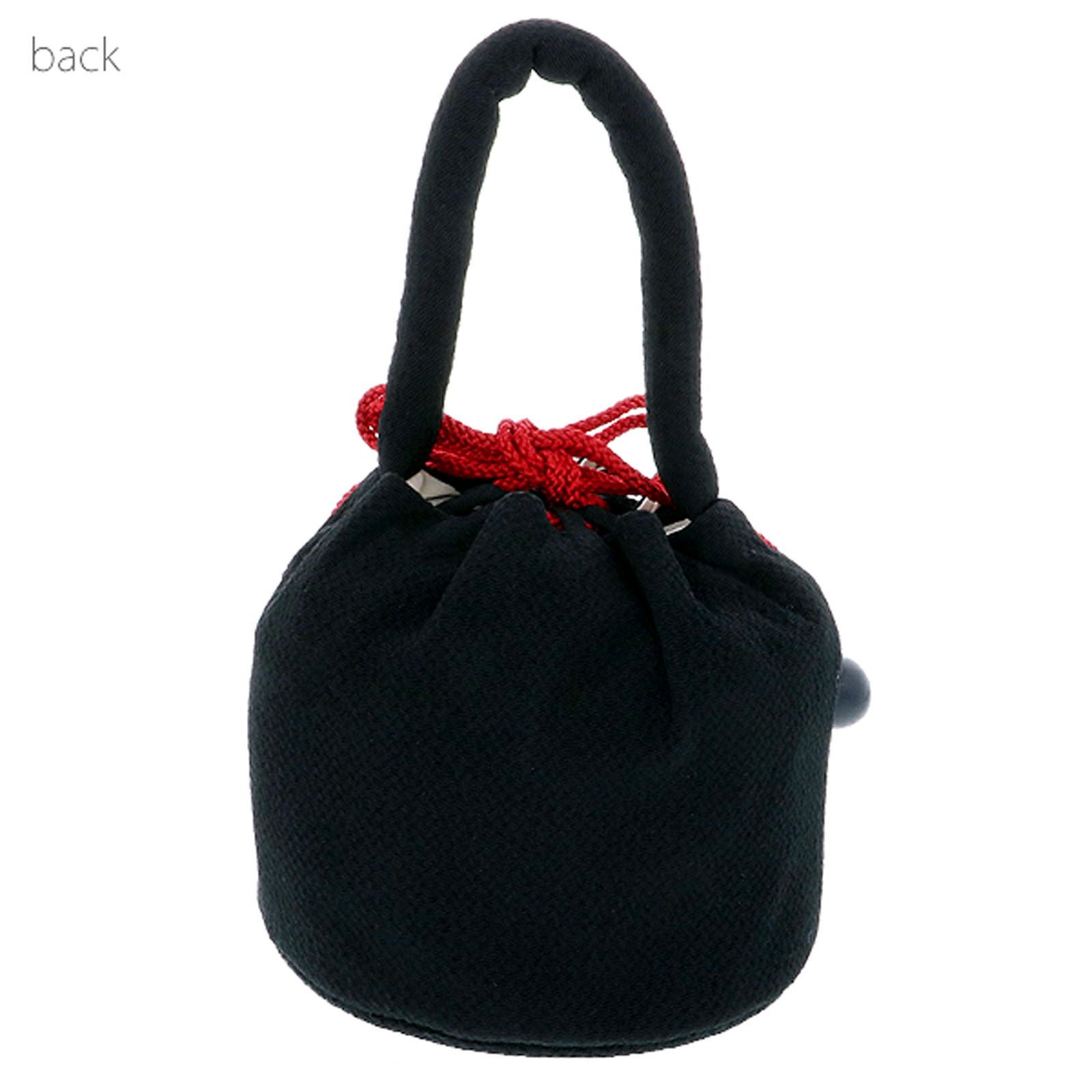 七五三 女の子 巾着 バッグ 単品「ラズベリーレッド・ピンク・黒色