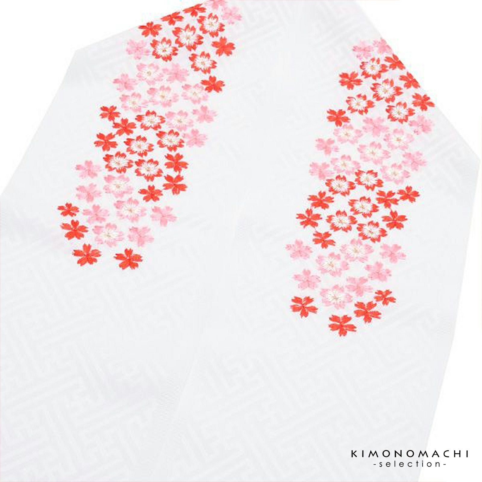 七五三 女の子 刺繍半衿 単品「桜の刺繍 白地・赤地／ピンク×黄色