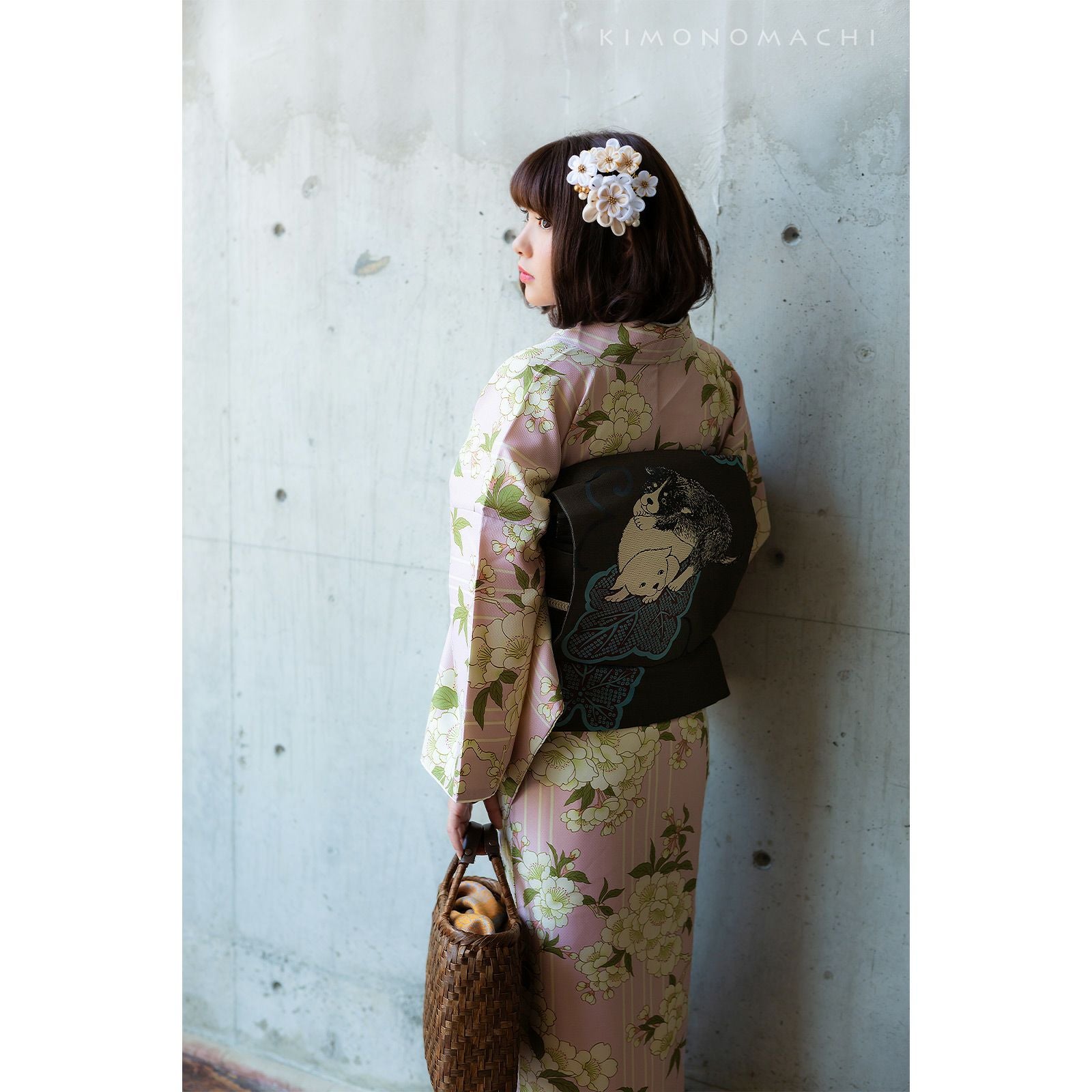 Prices down2】洗える着物 単品 「桜 ピンク」 KIMONOMACHI オリジナル