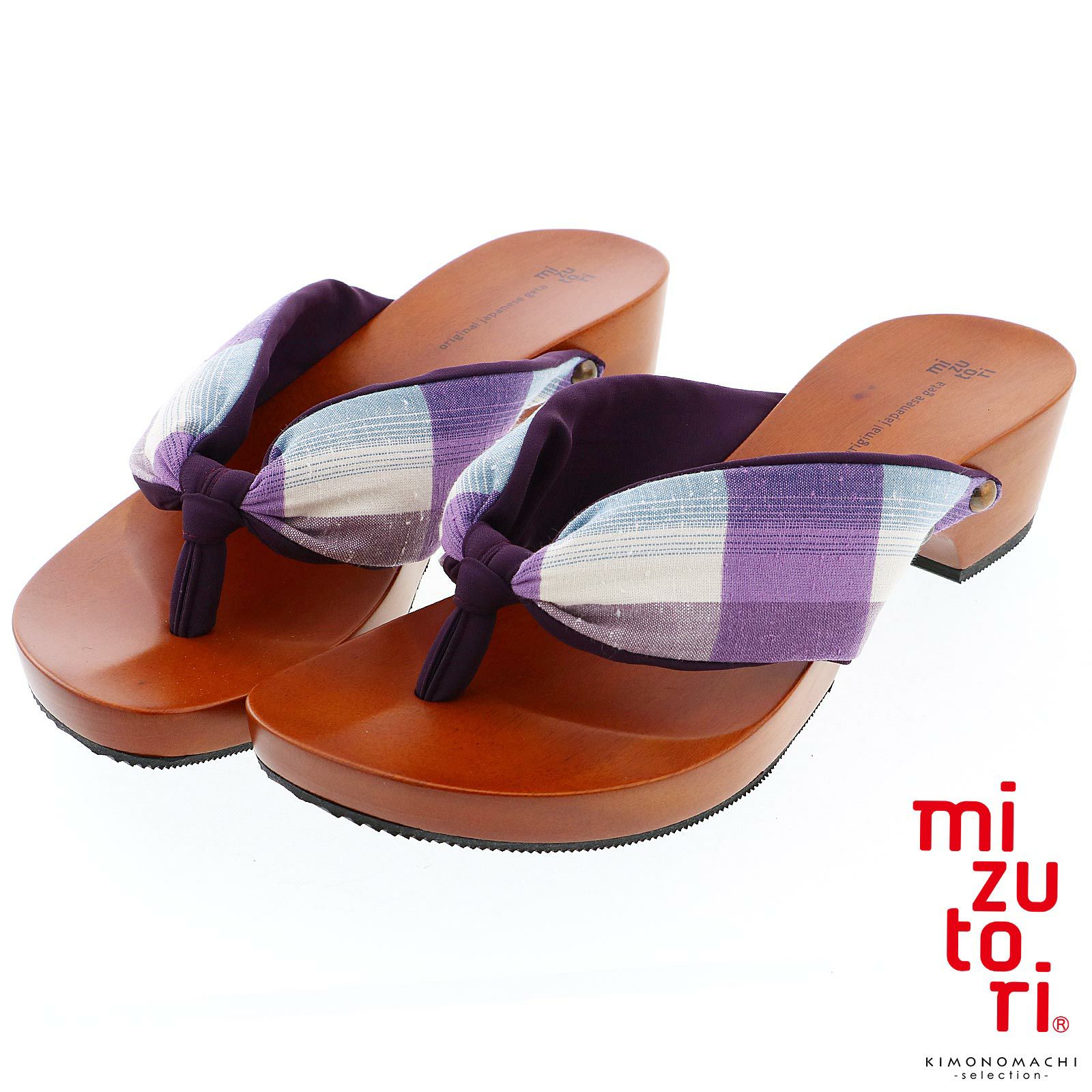 下駄 レディース 「月白/紫・紫」 女性下駄単品 日本製 足が痛くなりにくい 履き心地の良い下駄 女下駄 女性 桐下駄 浴衣・夏着物に 浴衣下駄