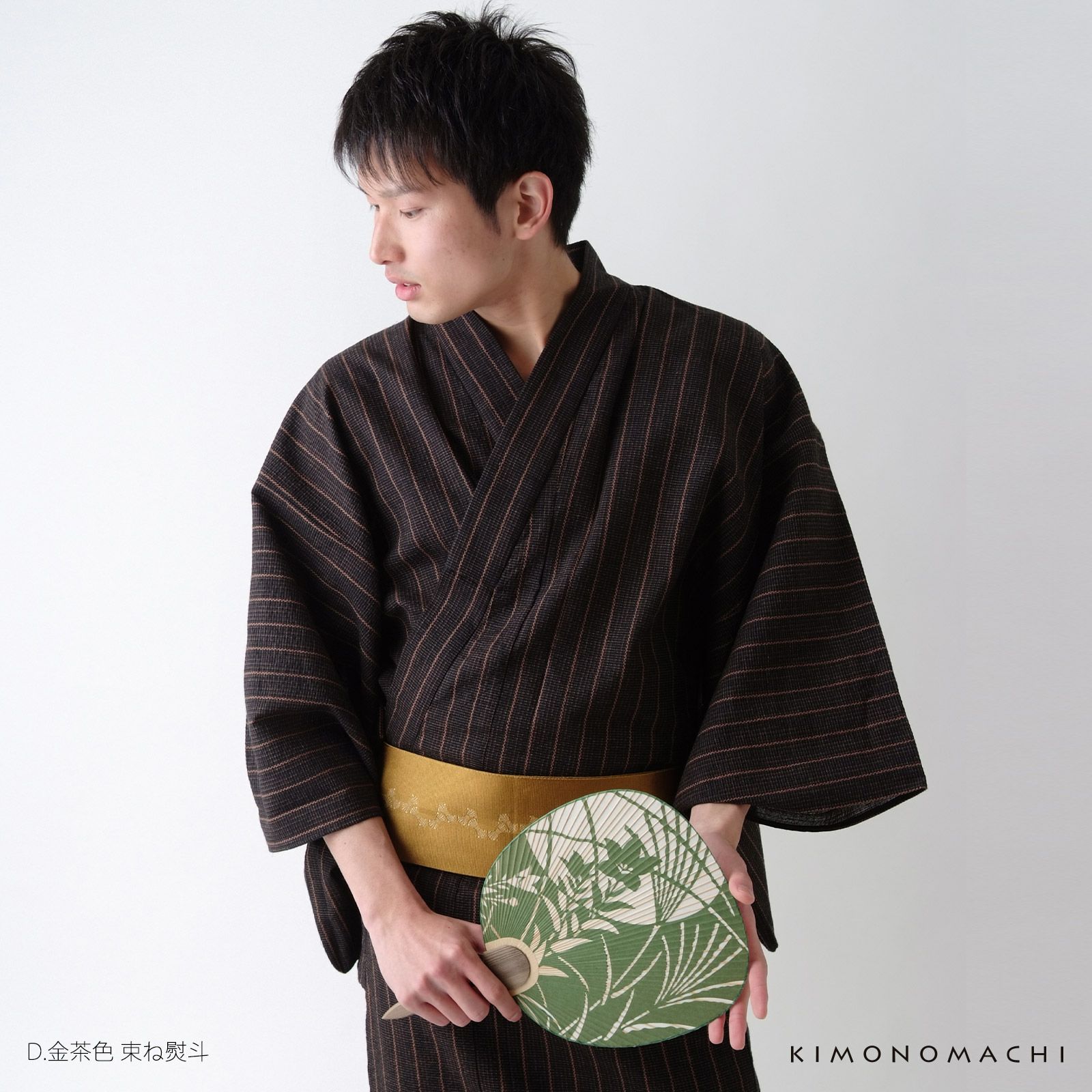 角帯 男性用角帯単品「束ね熨斗・波柄／紺色・鼠色・赤紫色・金茶色