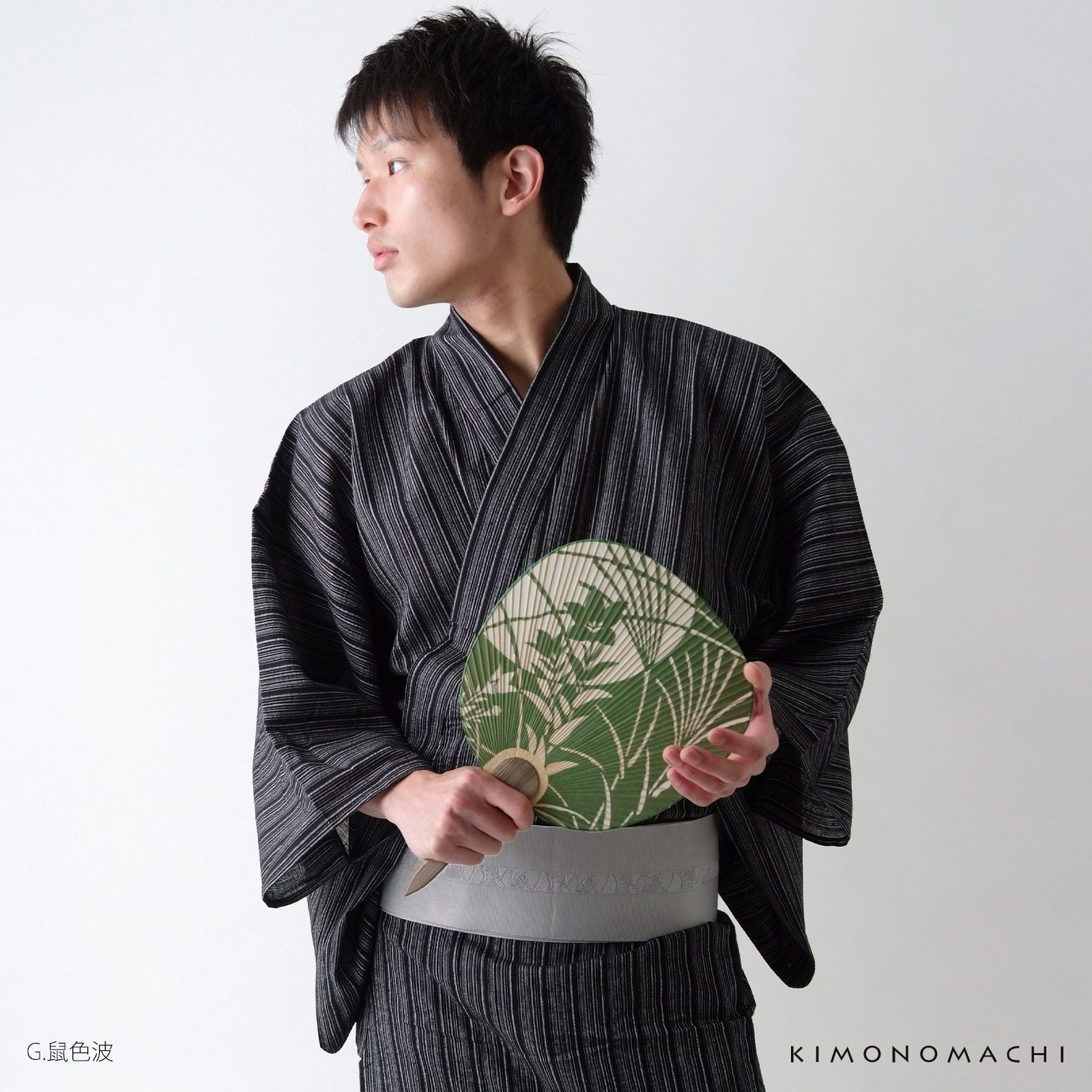 角帯 男性用角帯単品「束ね熨斗・波柄／紺色・鼠色・赤紫色・金茶色