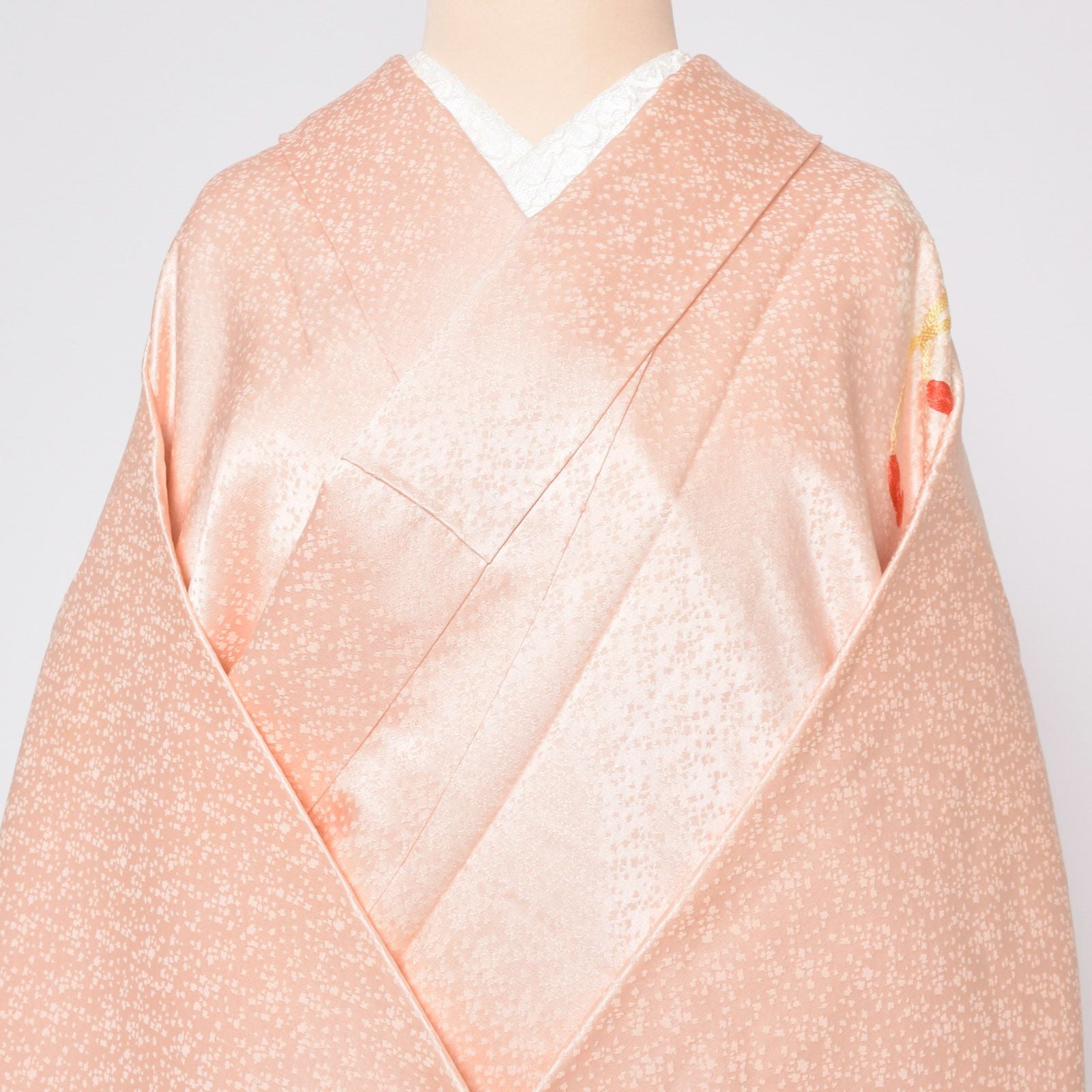 Prices down3】【中古品】仕立て上がり 付け下げ小紋 「ピンク 地紋に