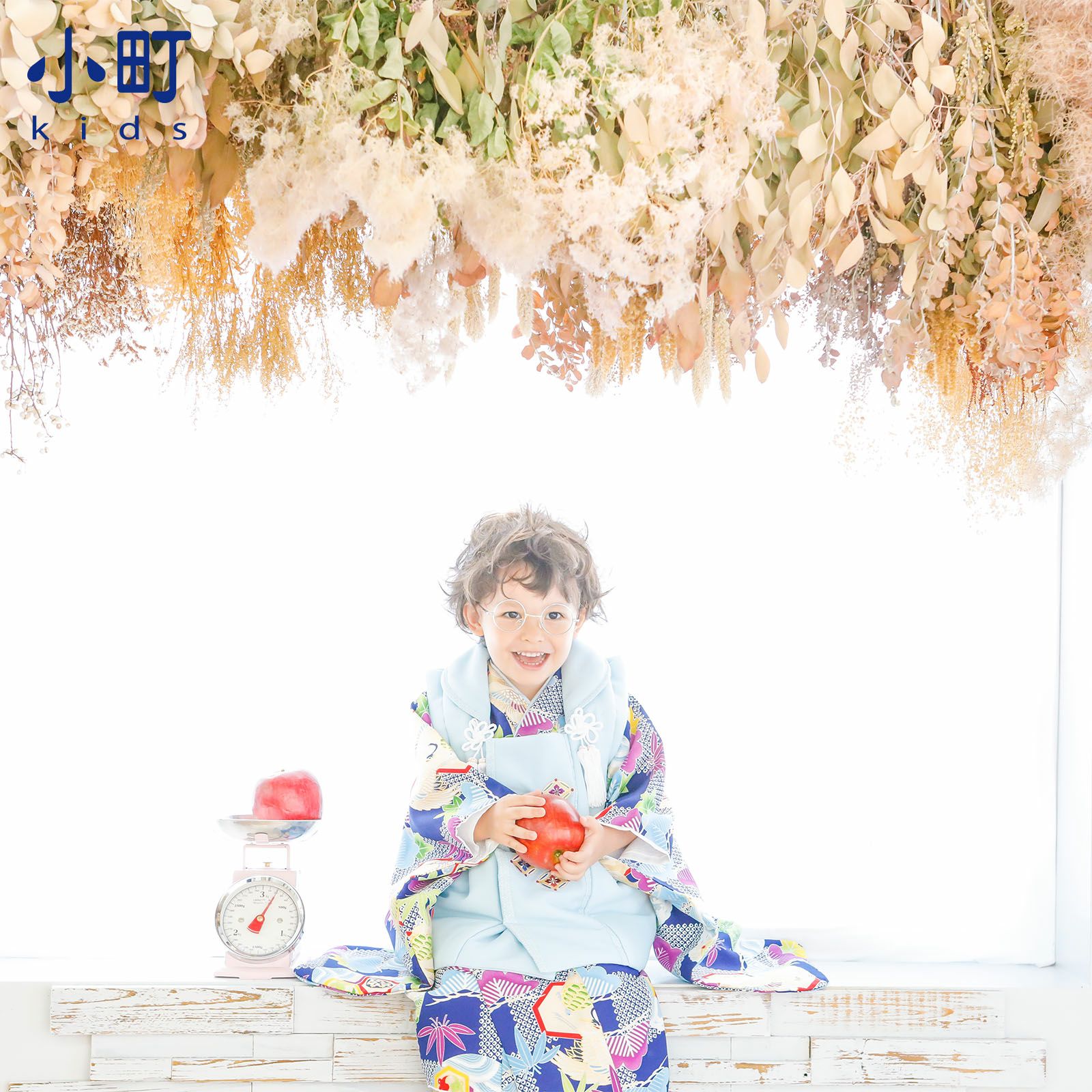 七五三 着物 3歳 男の子 ブランド被布セット 小町 「市松に鶴亀」 三歳