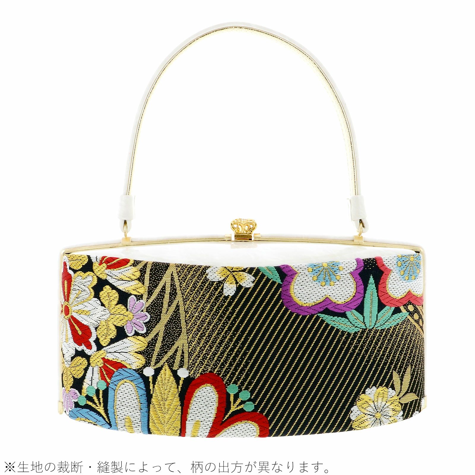Prices down2】振袖草履バッグセット 「黒地 梅、笹」 Fサイズ(M～L