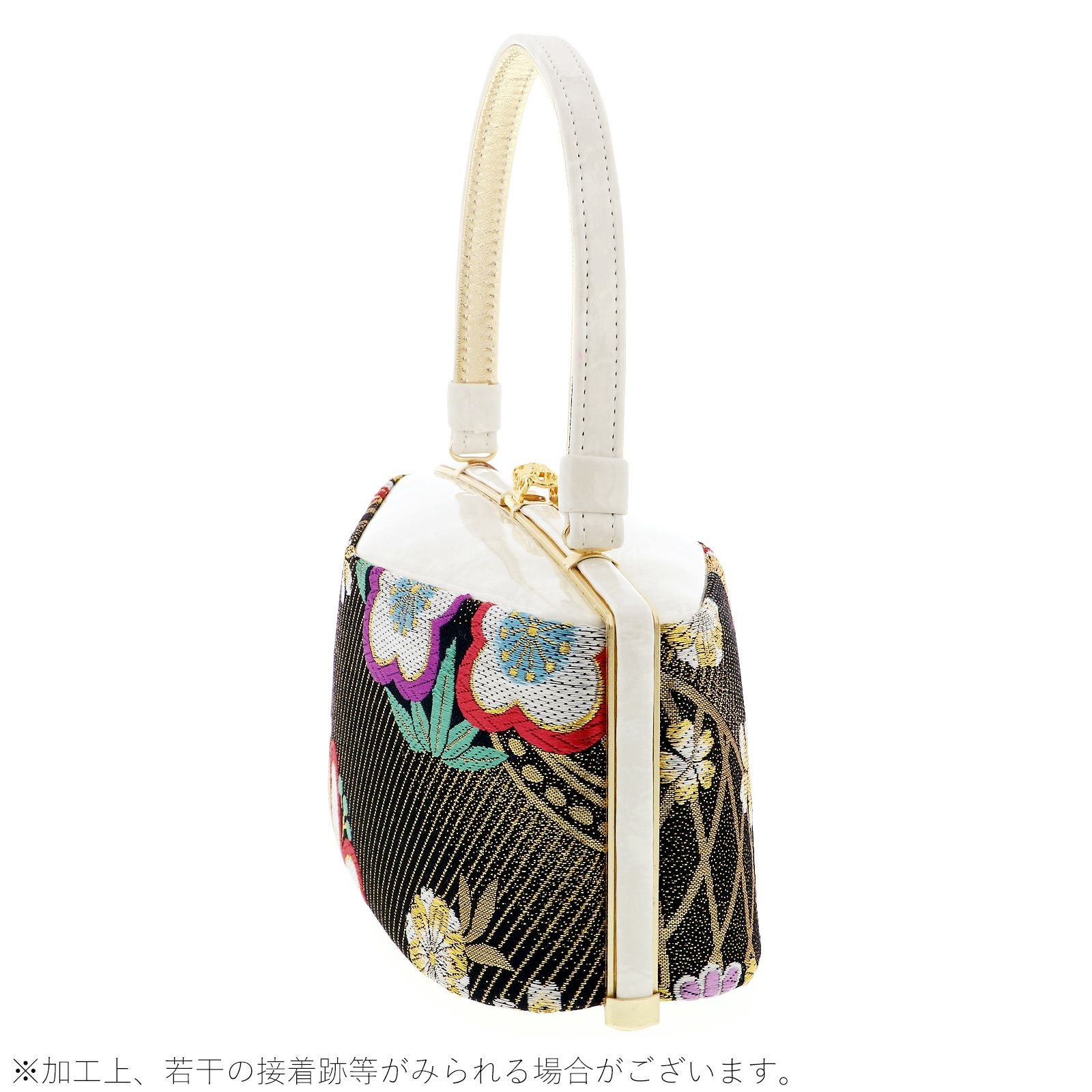 Prices down2】振袖草履バッグセット 「黒地 梅、笹」 Fサイズ(M～L