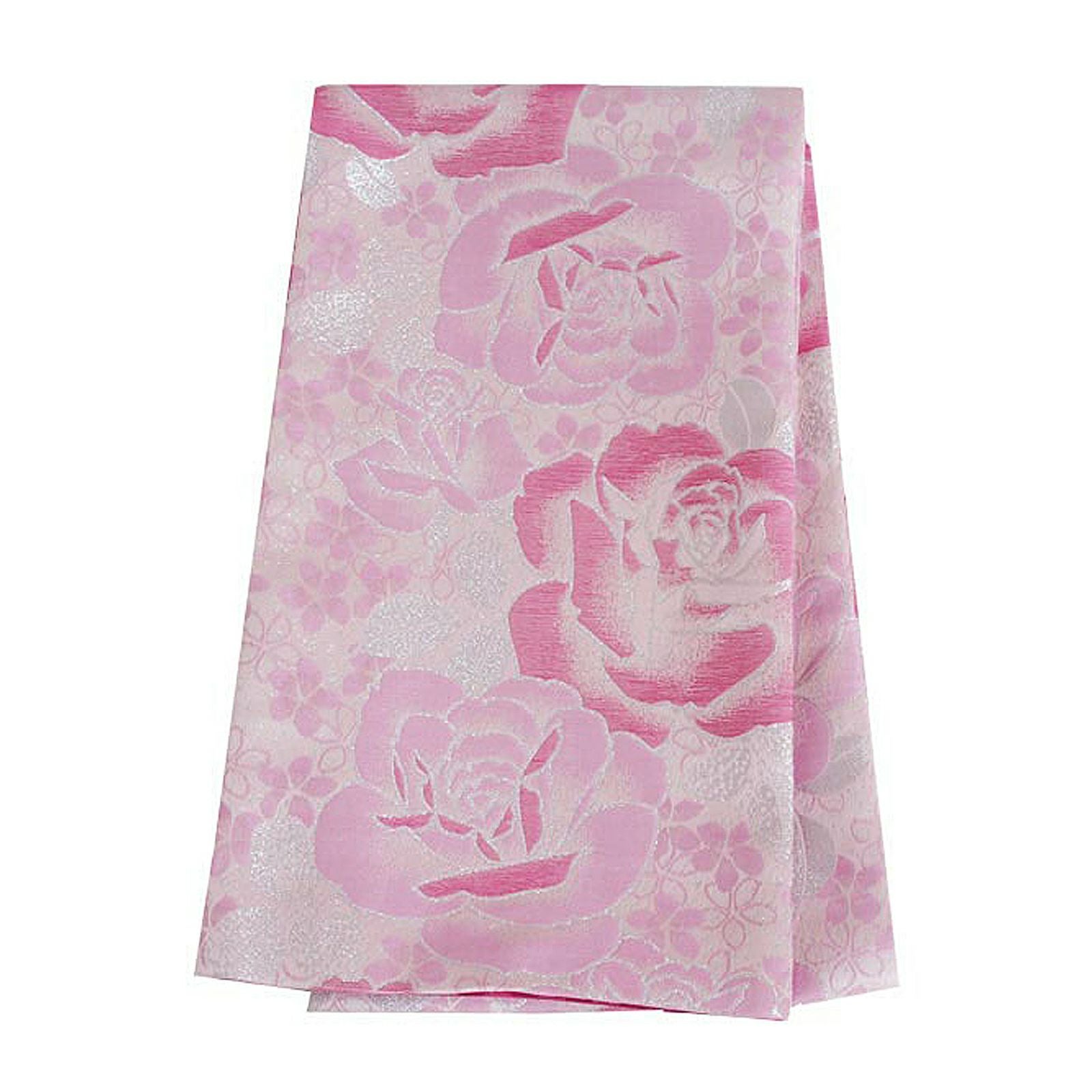 中古品】振袖 帯 振袖用袋帯 「ピンク 薔薇」 仕立て上がり 振袖用