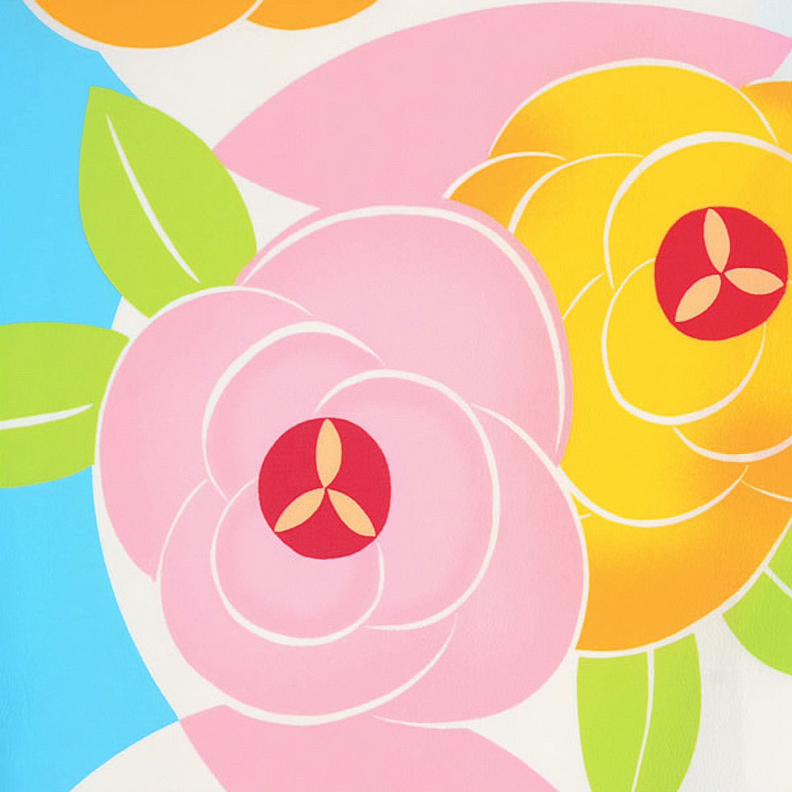 中古品】ジュニア用 振袖単品 「水色 花と円」 仕立て上がり 襦袢