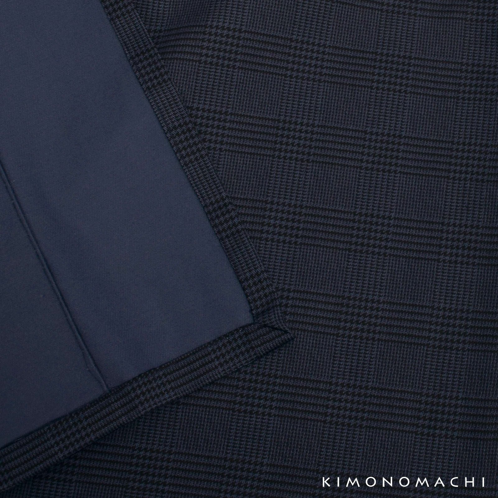 洗える着物 木綿着物 単品 「グレンチェック グレー・ネイビー 全2柄