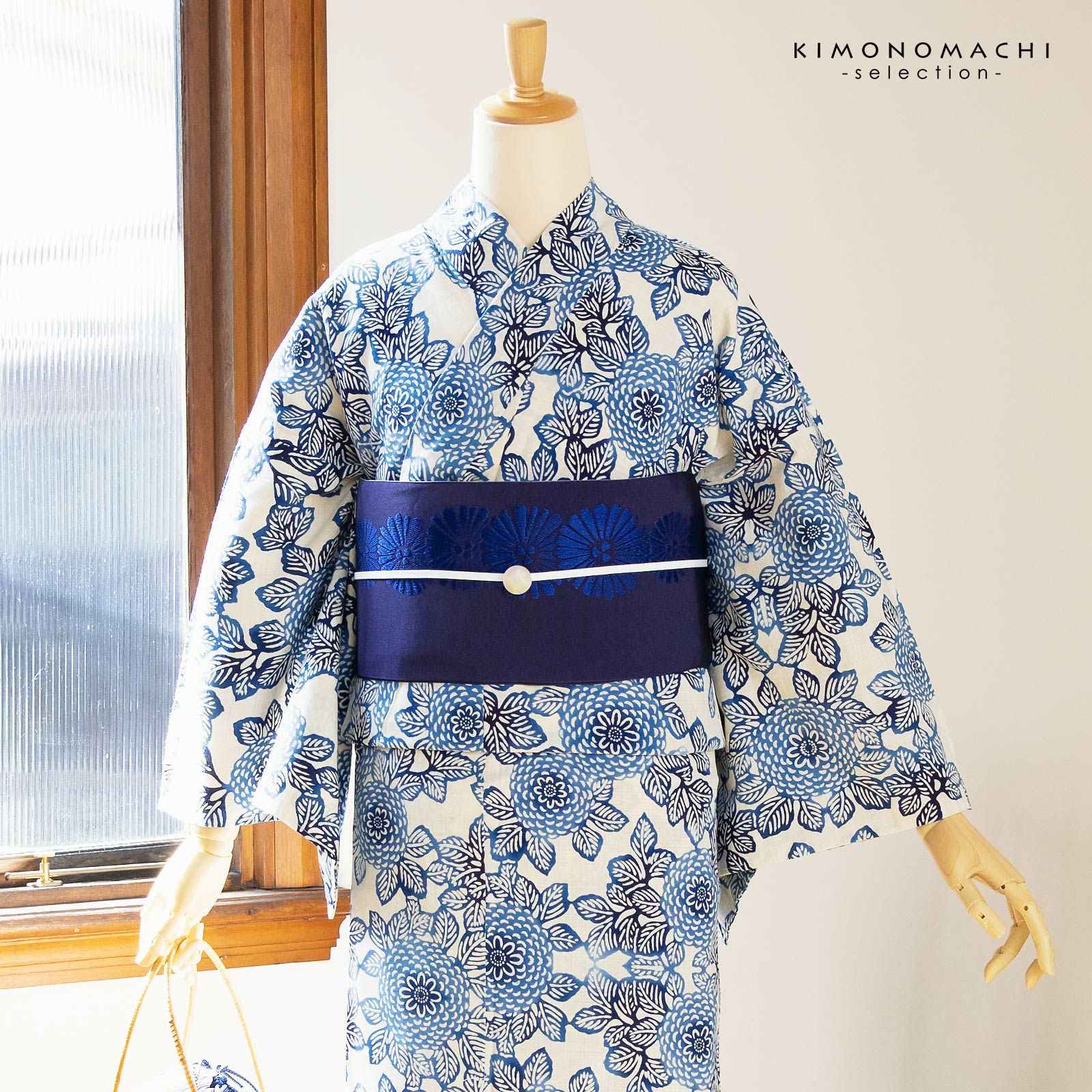 浴衣 三勝 レディース 単品 お仕立て上がり浴衣 プレタ 「生成り色地