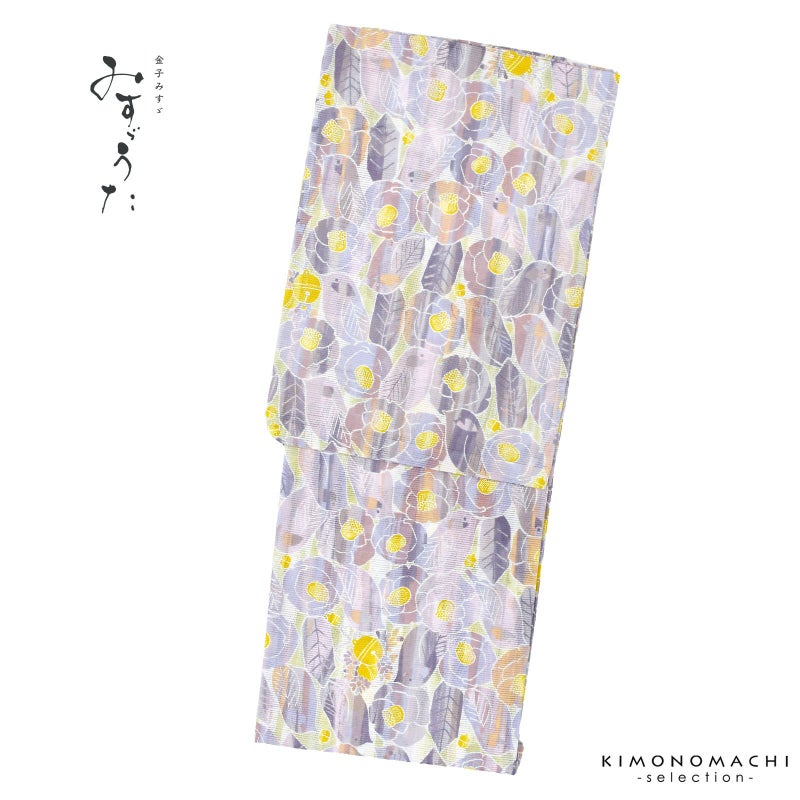 浴衣 レディース ブランド浴衣 単品 「みすゞうた M2213 花と鳥 かすみいろ」 Fサイズ 大人 綿絽浴衣 女性浴衣単品 レディース浴衣単品 個性的 花火大会 夏祭り 女性浴衣 女性ゆかた 夏着物
