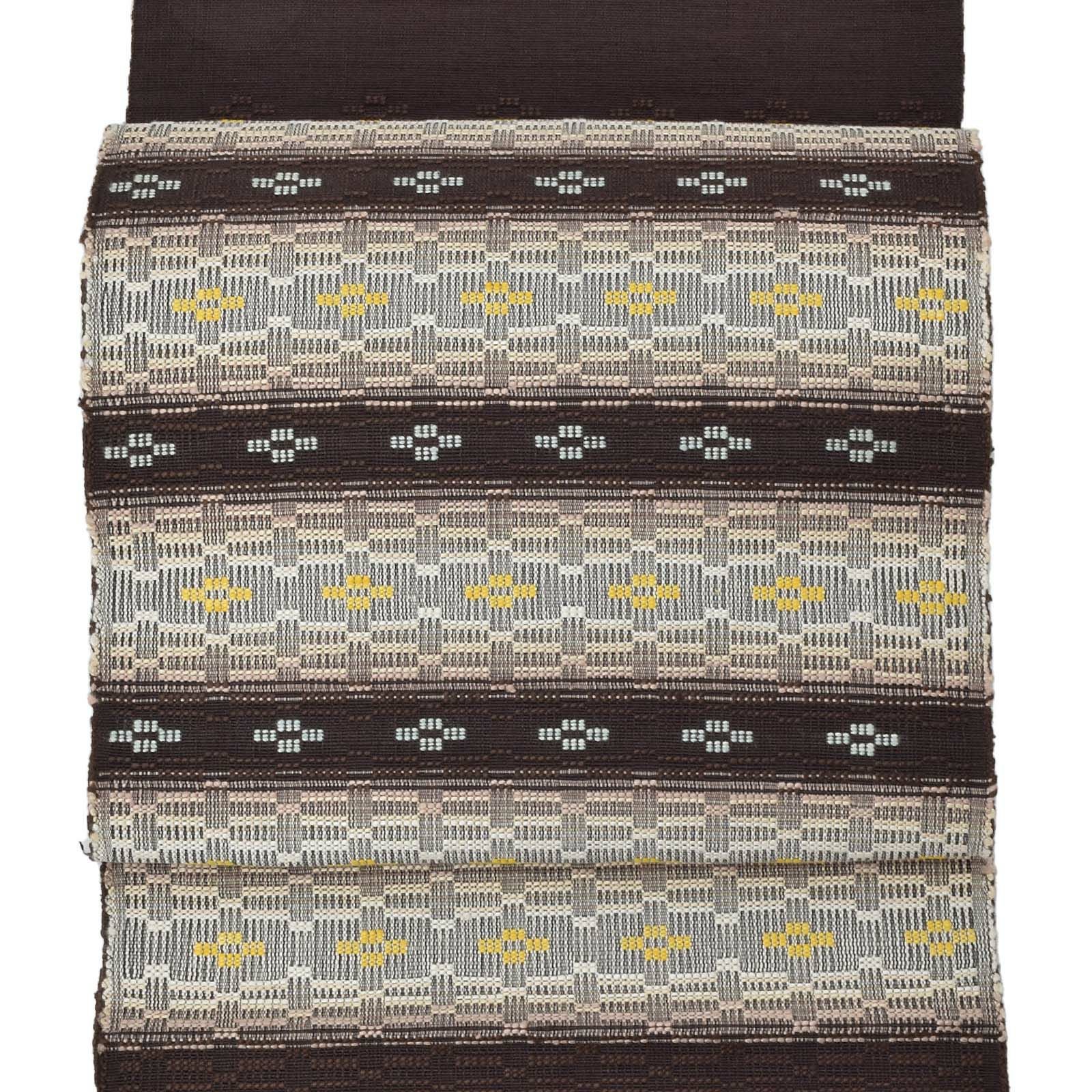 【新古品】仕立て上がり 八寸名古屋帯 「南風原花織」 正絹