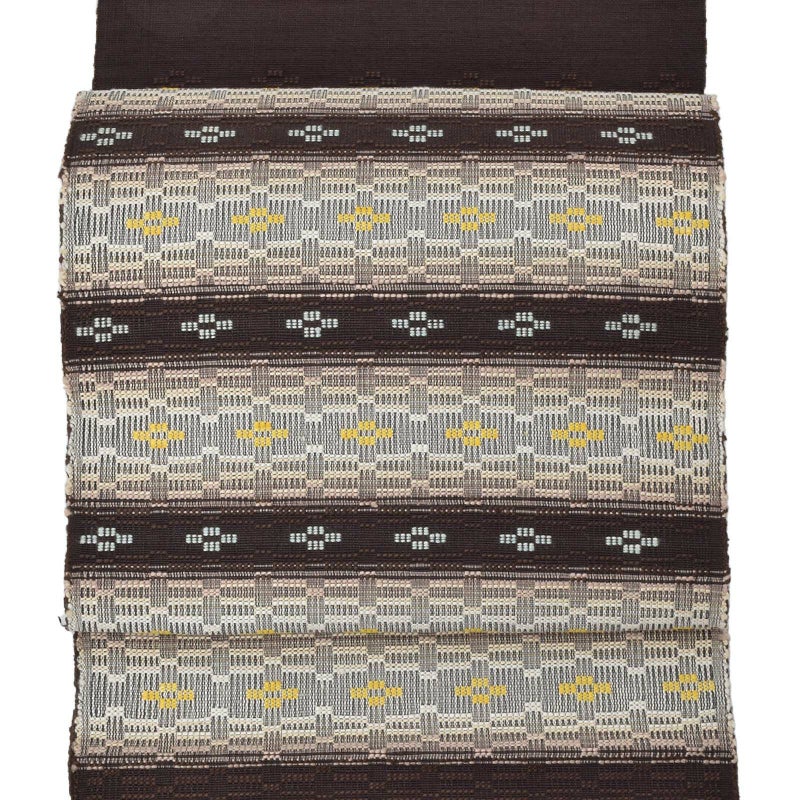 【新古品】仕立て上がり 八寸名古屋帯 「南風原花織」 正絹