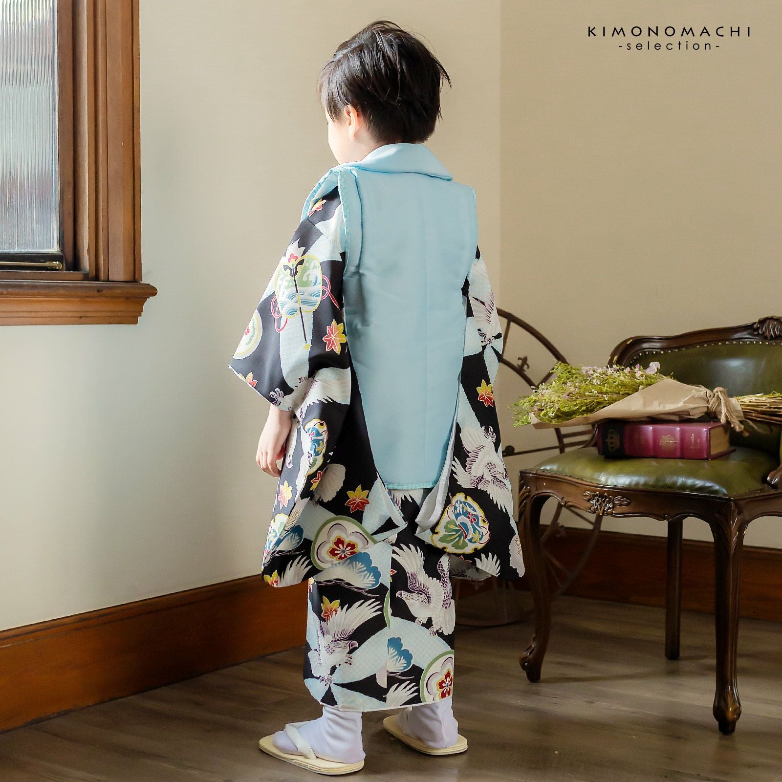 七五三 着物 3歳 男の子 ブランド被布セット 「小町kids 武具に龍・兜