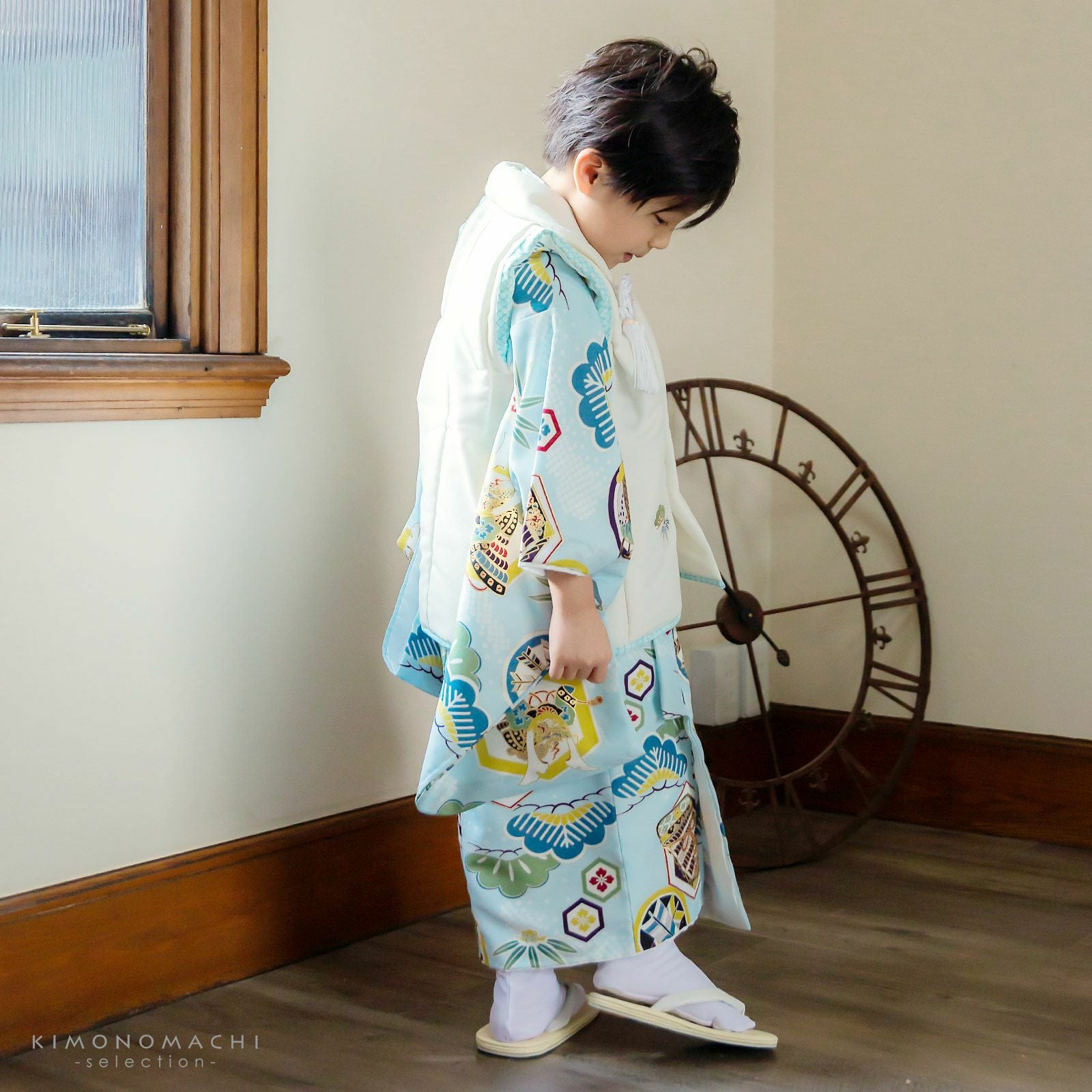 七五三 着物 3歳 男の子 ブランド被布セット 「小町kids 武具に龍・兜