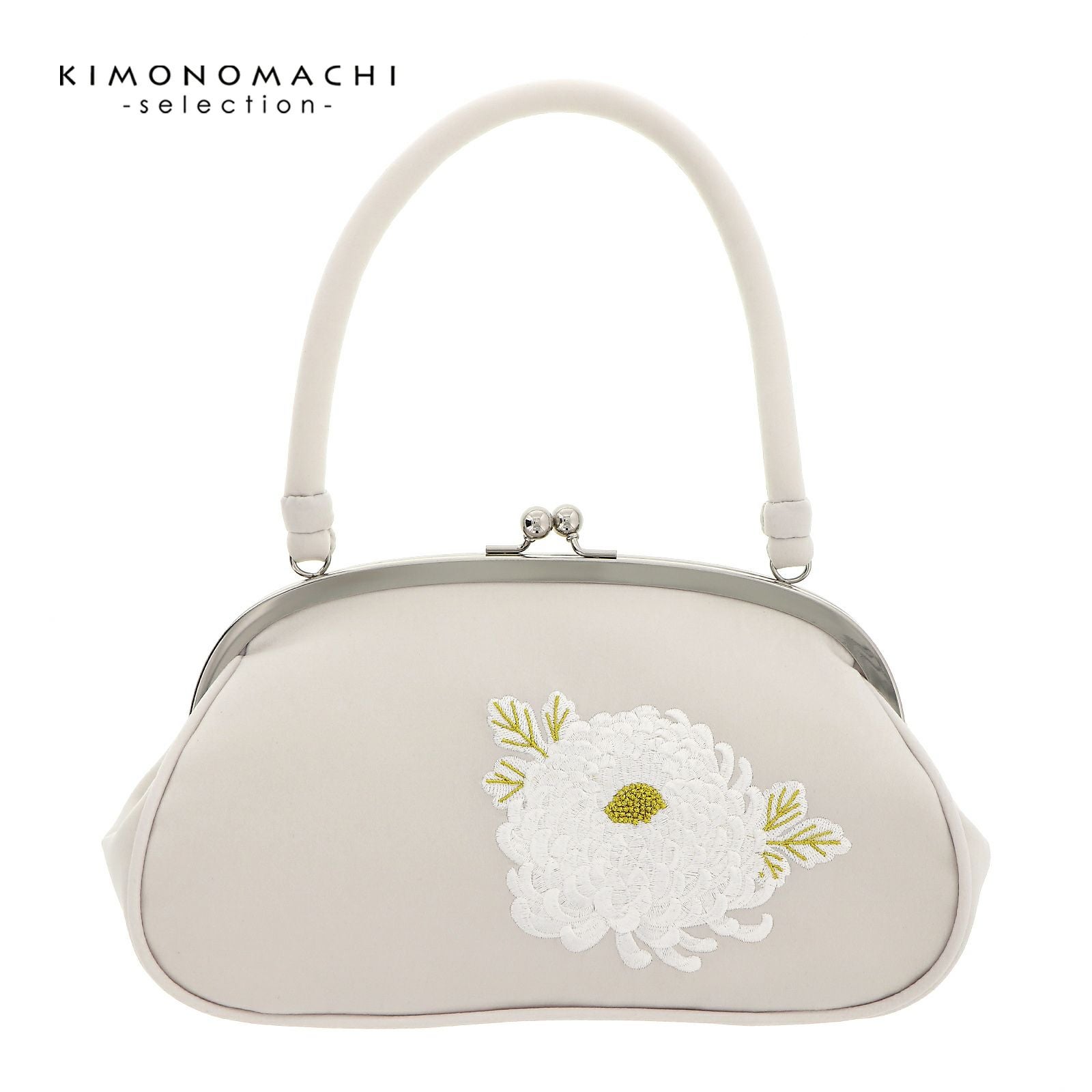 振袖 バッグ 成人式 レディース 振袖用バッグ 「菊刺繍　オフホワイト」 振袖バッグ 刺繍バッグ