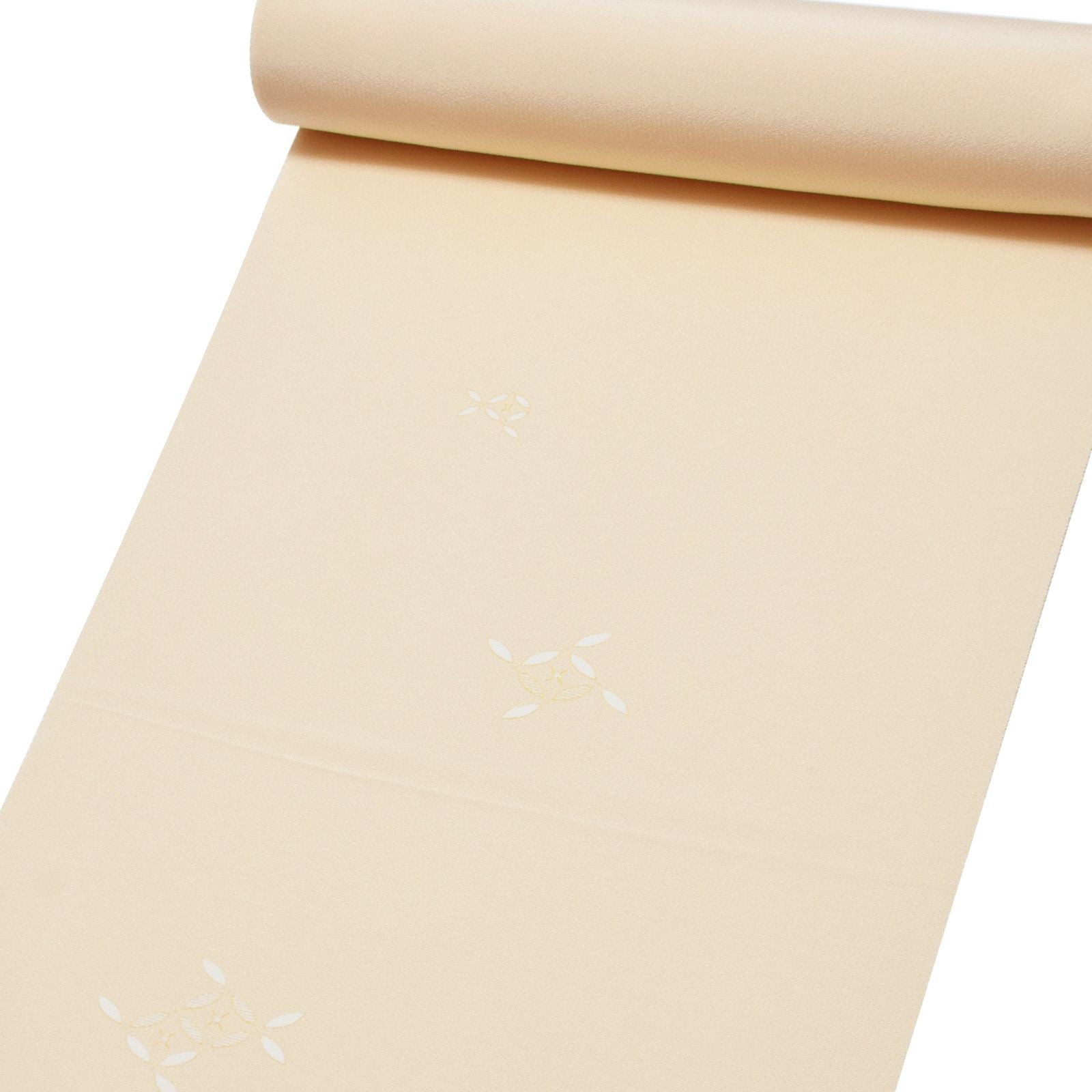 正絹 丹後ちりめん クリーム 七宝 金彩 反物 Prices down2】正絹 小紋 反物 着物「ライトベージュ 破れ七宝」日本製