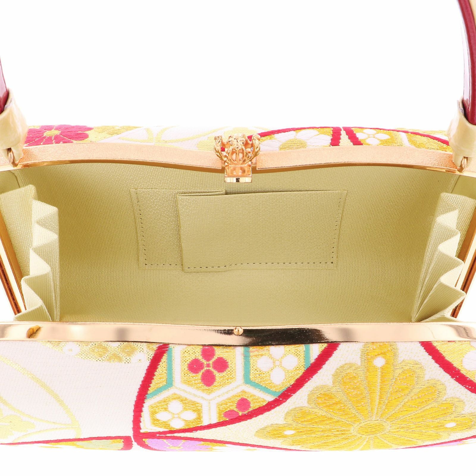 振袖草履バッグセット 「ゴールド 花七宝」 Fサイズ(M～Lサイズ相当