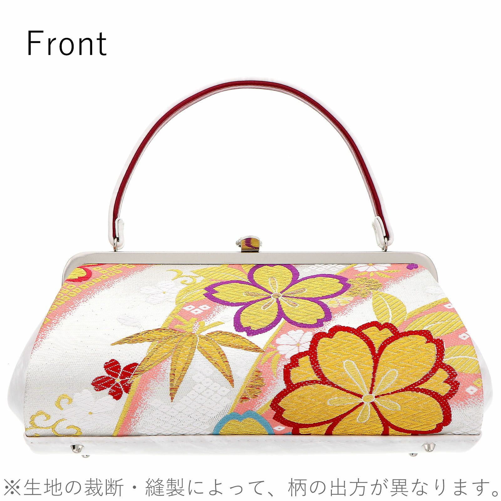 振袖草履バッグセット 「シルバー 桜」 Fサイズ(M～Lサイズ相当) 振袖