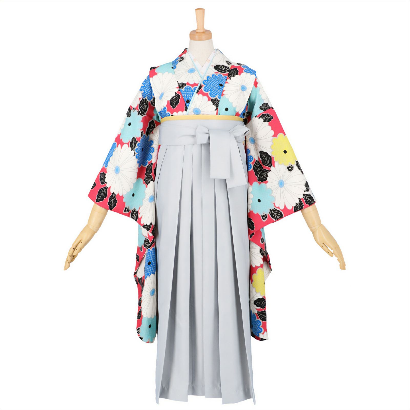 【中古品】ジュニア用 振袖単品「ピンク　菊尽くし」仕立て上がり 襦袢プレゼント 小振袖 着物 子ども 子供 キッズ ジュニア 女の子 卒業式 小学校 小学生 中学校 中学生 十三参り 十三詣り 1/2成人式 ハーフ成人式 貸衣装処分 レンタル処分品