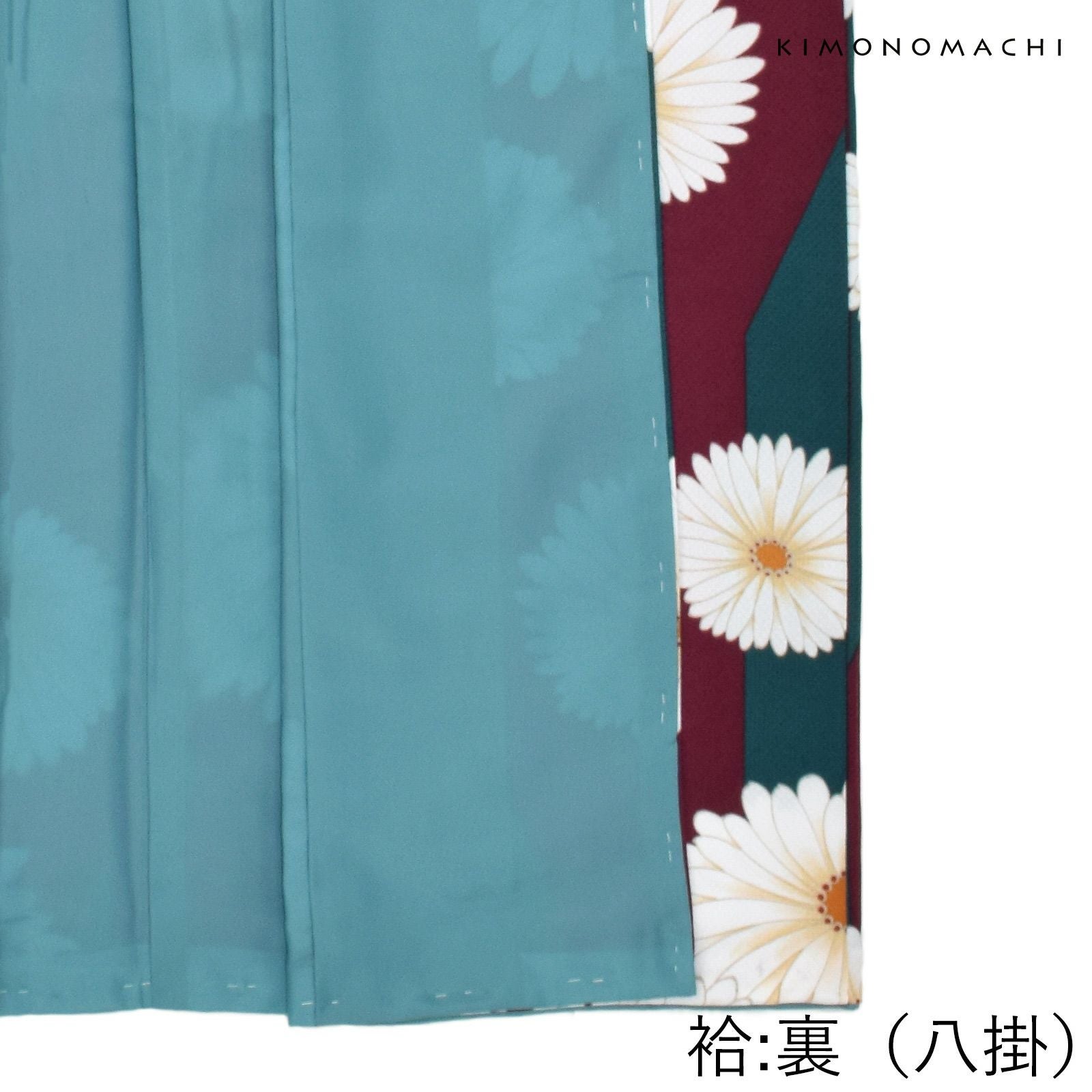 二尺袖着物 単品「矢羽根に菊赤紫色」KIMONOMACHIオリジナル お仕立て