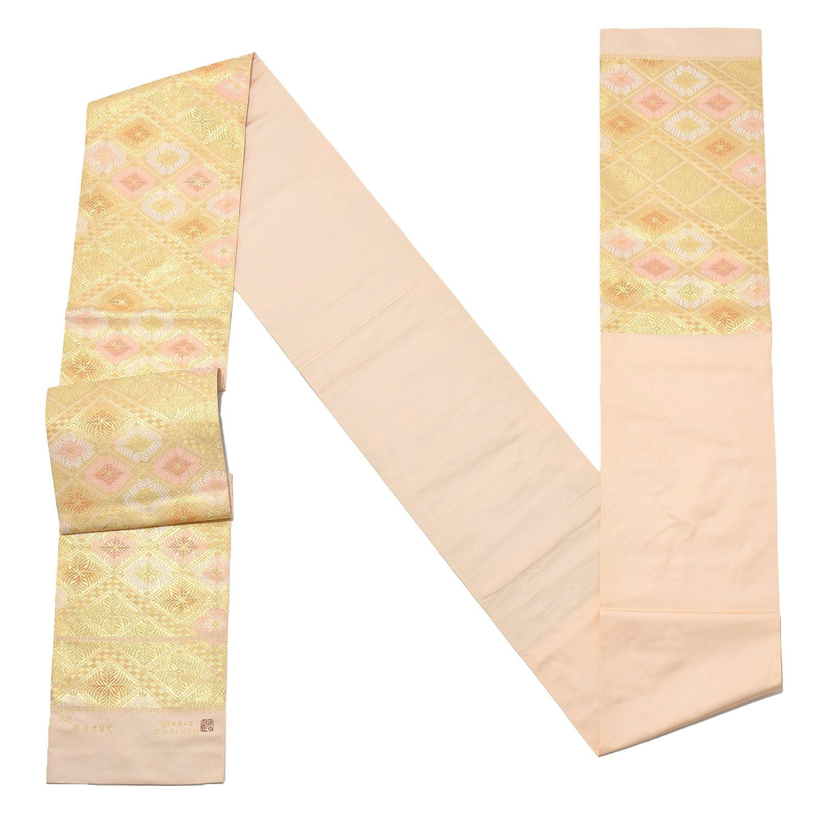 【美品】六通柄袋帯　花菱紋様　三越　都錦　黒留袖　色留袖　訪問着　フォーマル礼装 袋帯 礼装用袋帯「松菱連翠文」訪問着用 色留袖用 六通柄 未仕立て