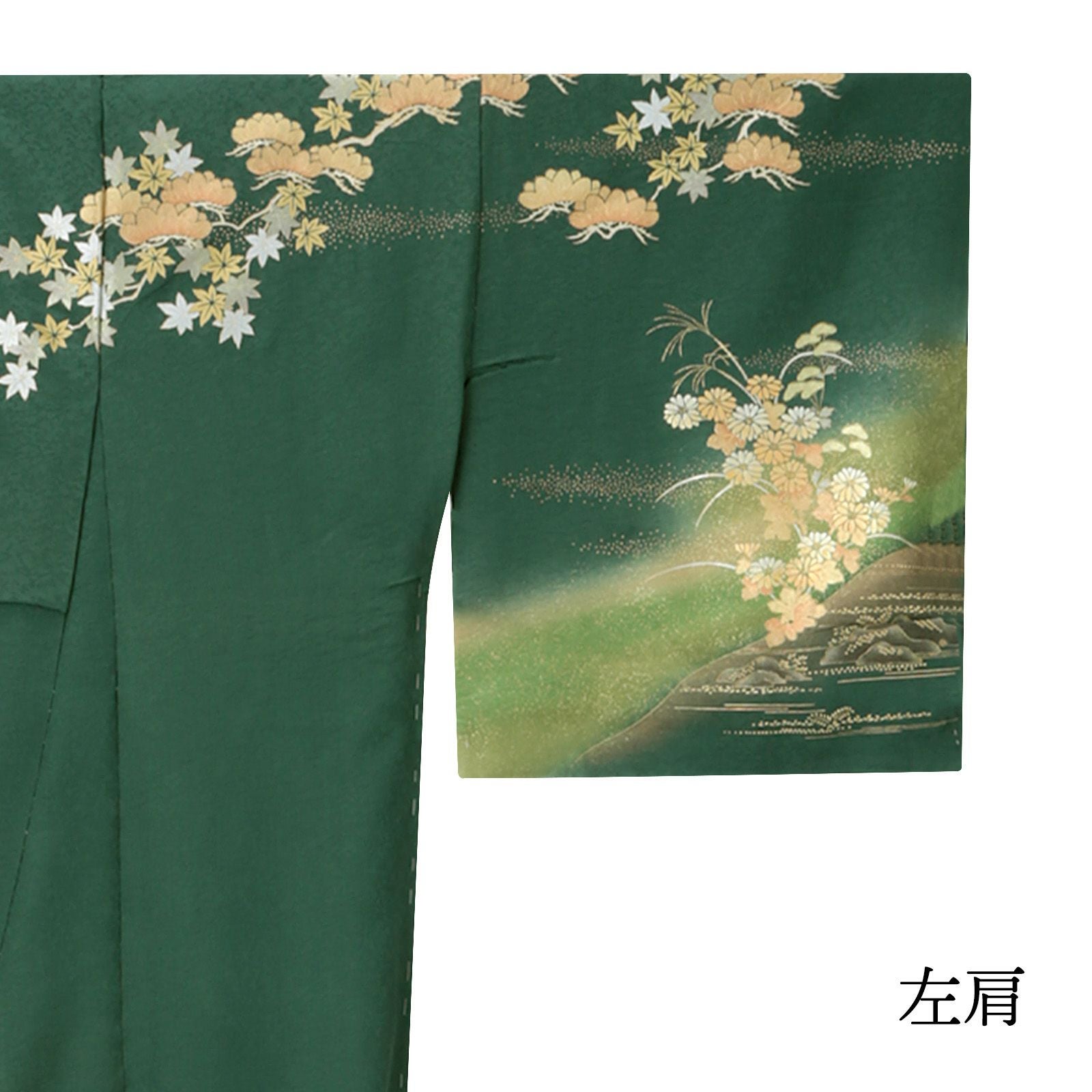 美しさ半端ない華やかなカトレア柄　新品しつけ　正絹　薄桃緑のグラデーション　着物 4-0484a1.jpg