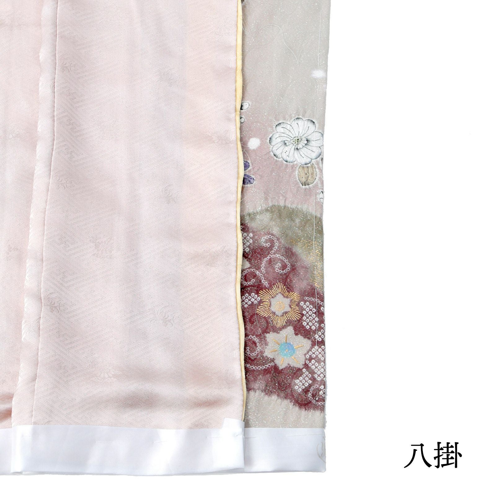未仕立て 訪問着 単品 桂由美 「灰桜色、ラメ通し地 松皮菱と辻が花