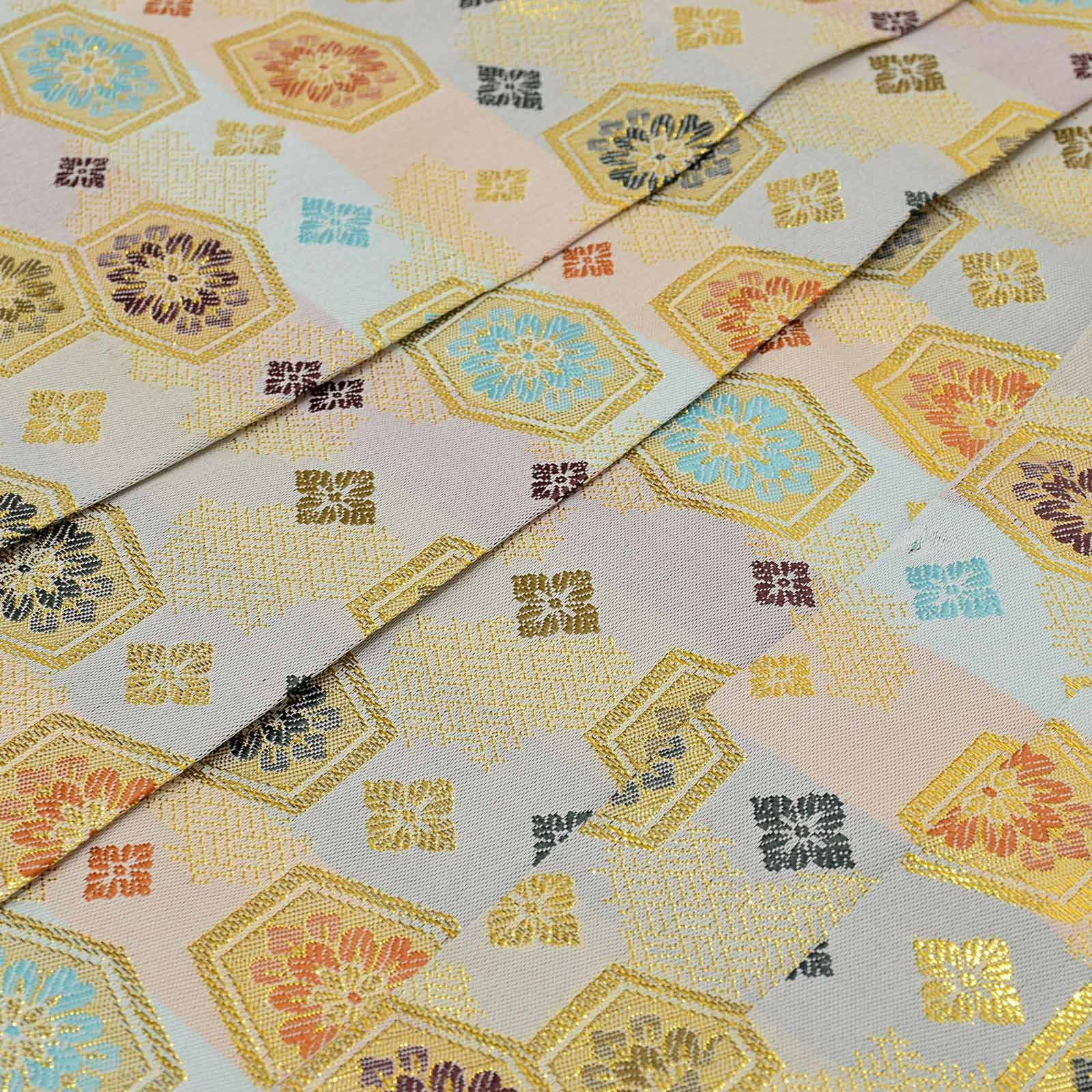 袴 金襴袴 男性袴 馬乗り袴 単品「桜鼠色系段ぼかし亀甲文」4サイズ S