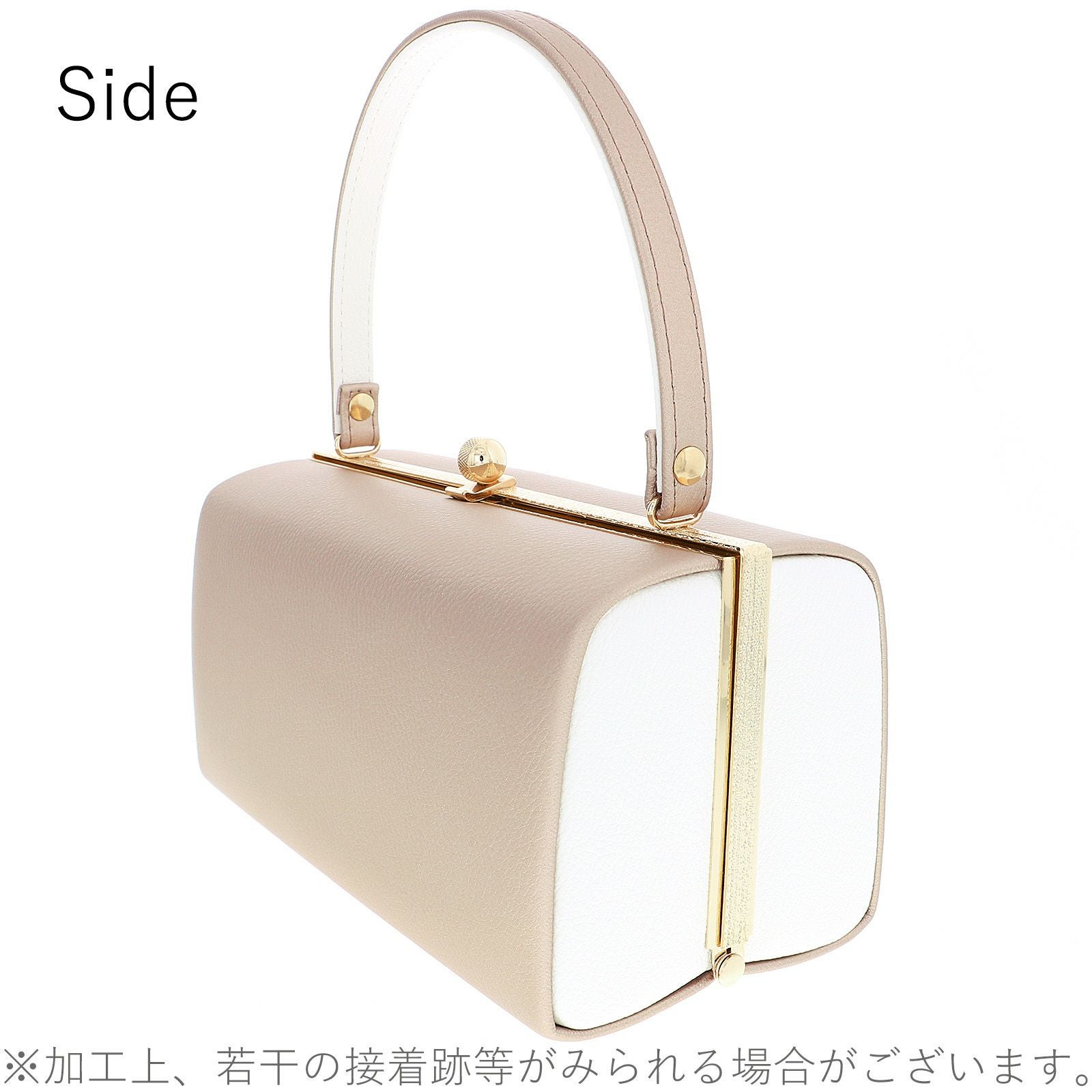 振袖 草履バッグセット「エンボス ベージュゴールド×ホワイト」Fサイズ