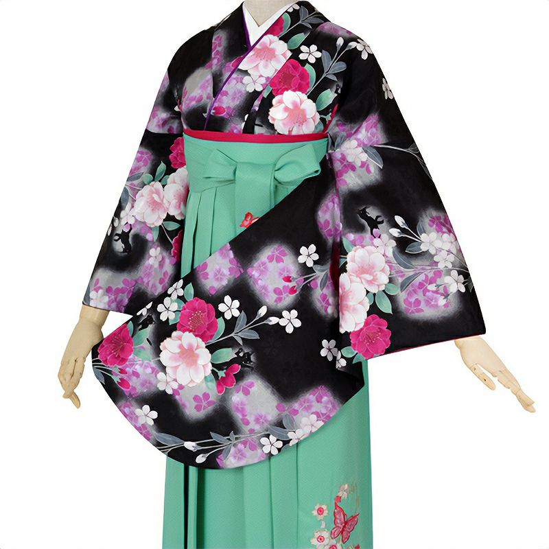 美品！やまと誂製＊黒＊桜＊超トールサイズ＊モデルサイズ＊着物＊１７６ｃｍ＊裄７２ 000000026331-01.jpg?size=m&w=