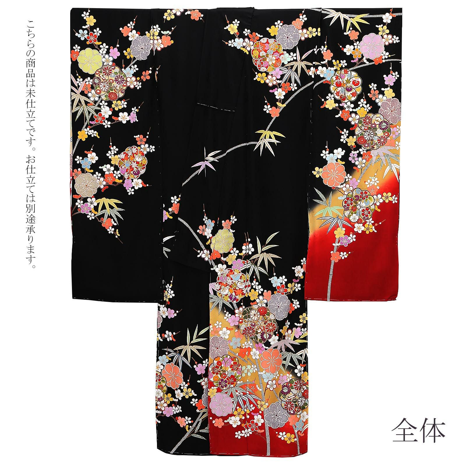 振袖 正絹 着物単品 仕立て上がり 百花繚乱 百合 黒地 NO38538 振袖 正絹 着物単品 仕立て上がり 百花繚乱 百合 黒地 NO38538 【公式