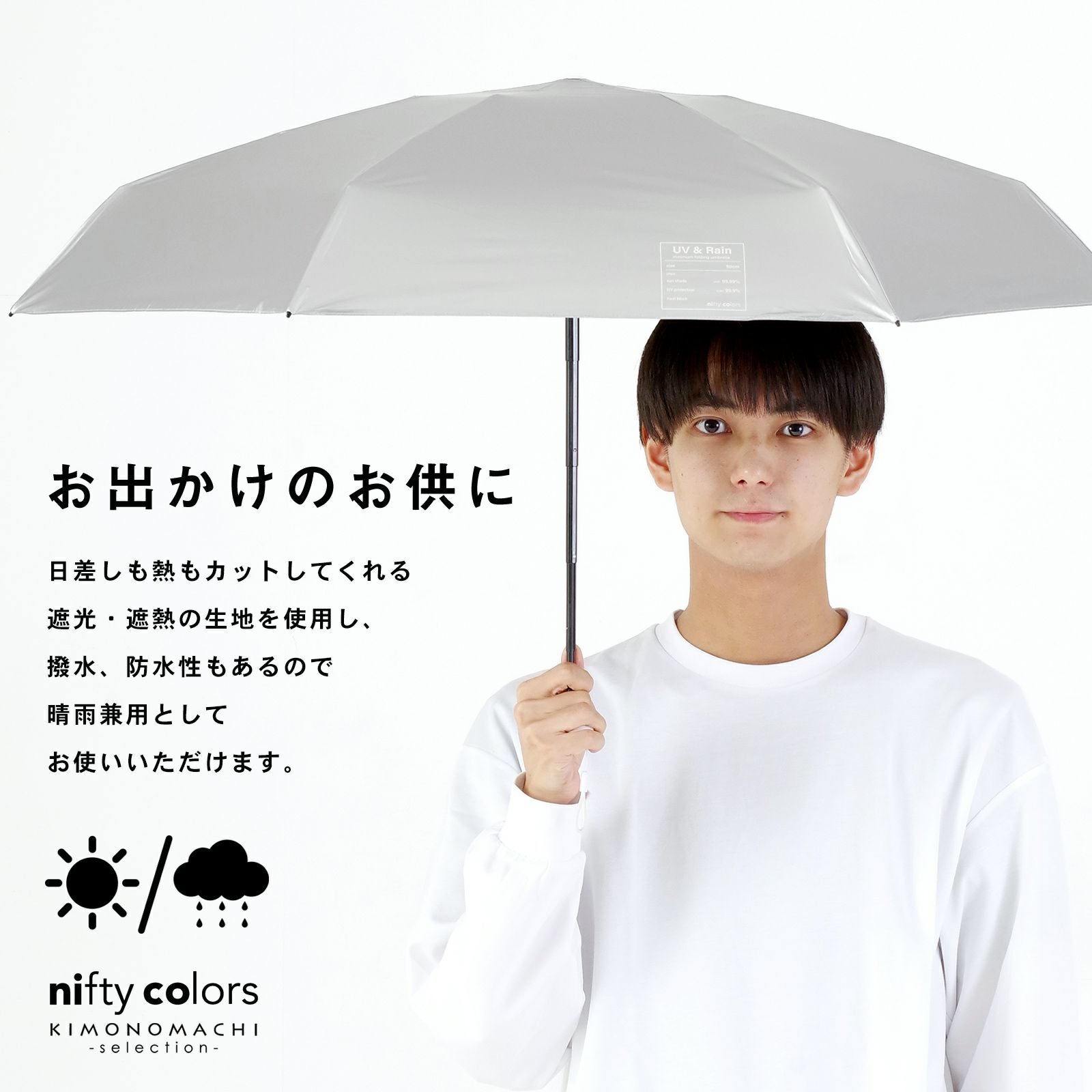 日傘 晴雨兼用「nifty colors 遮光6段ミニマムミニ 2386」遮光 遮熱 撥