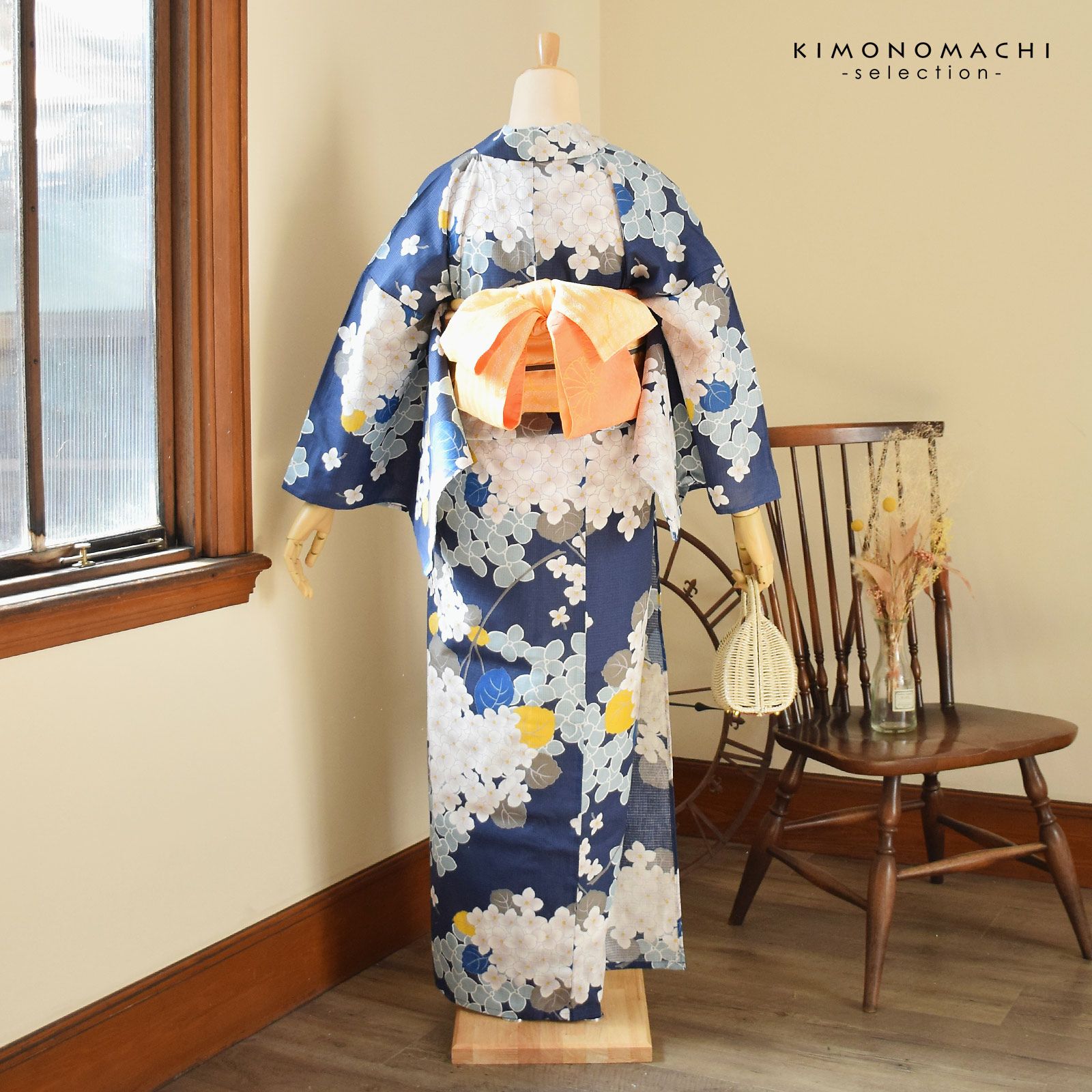 生田絵梨花 ブランド浴衣単品 「あじさい 紺」浴衣 レディース Fサイズ