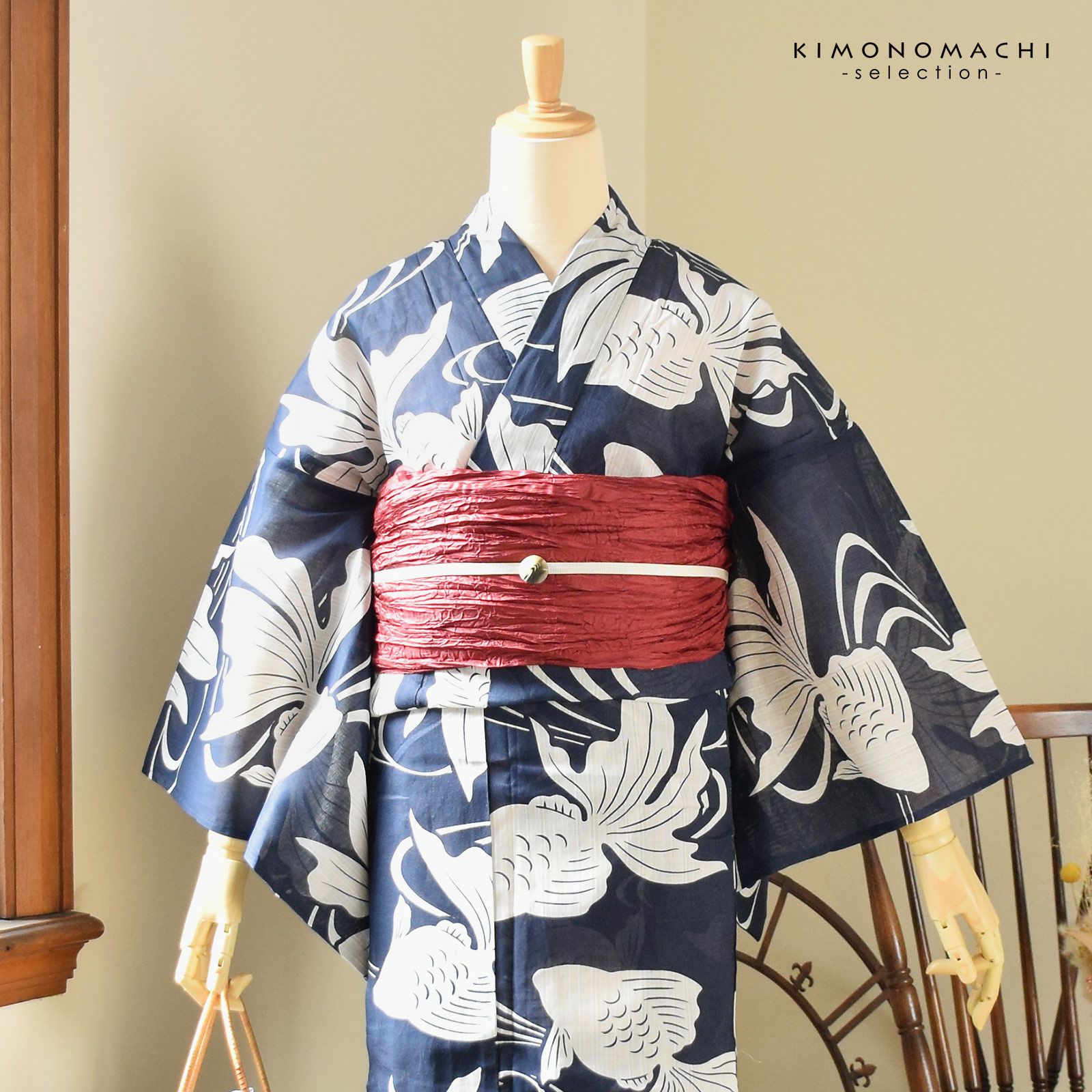 京都 ゑり善本店 誂え浴衣 金魚柄 藍紺 白 夏着物 レディース 000000026722-07.jpg?size=l&w=